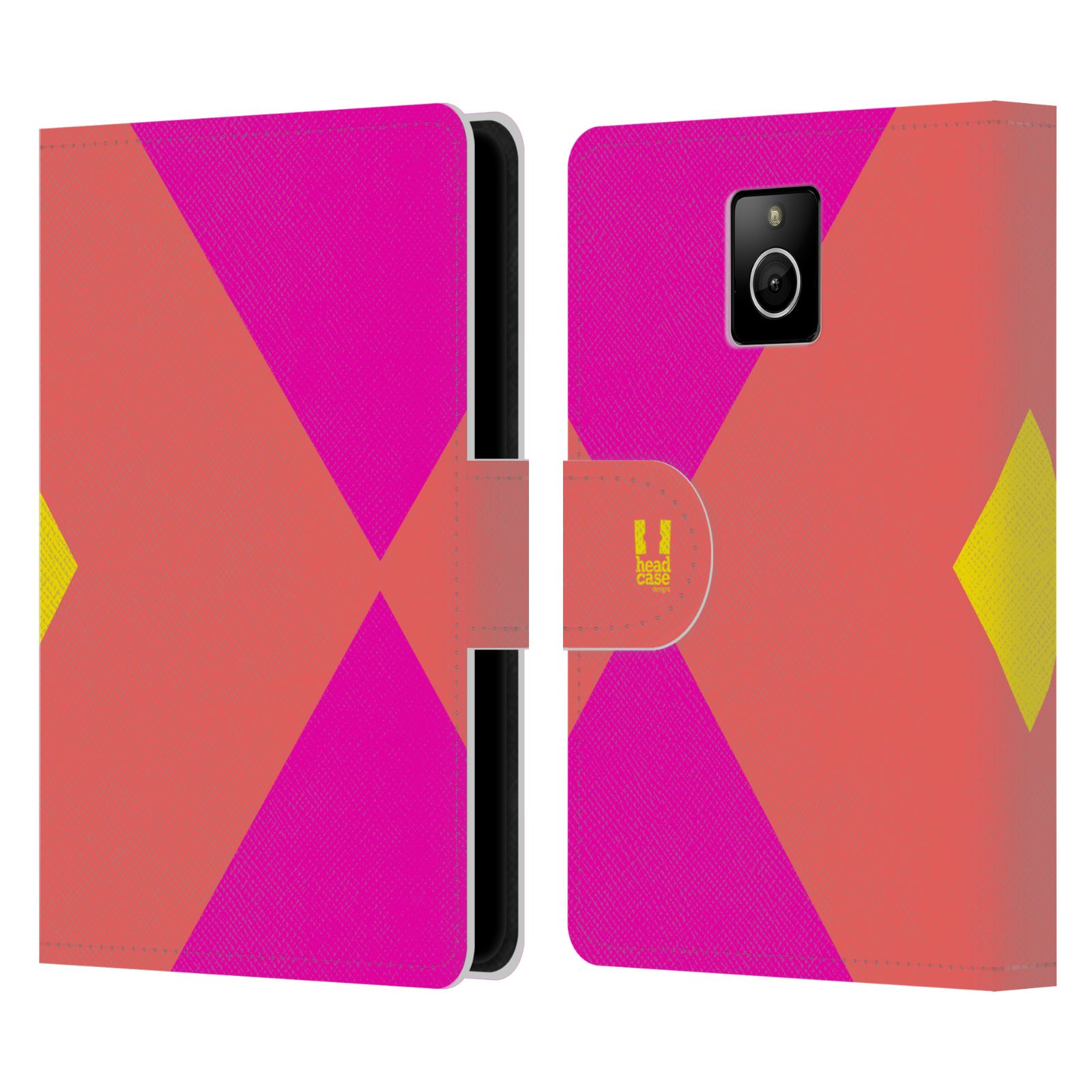 HEAD CASE Flipové pouzdro pro mobil Blackberry PASSPORT barevné tvary růžová korál