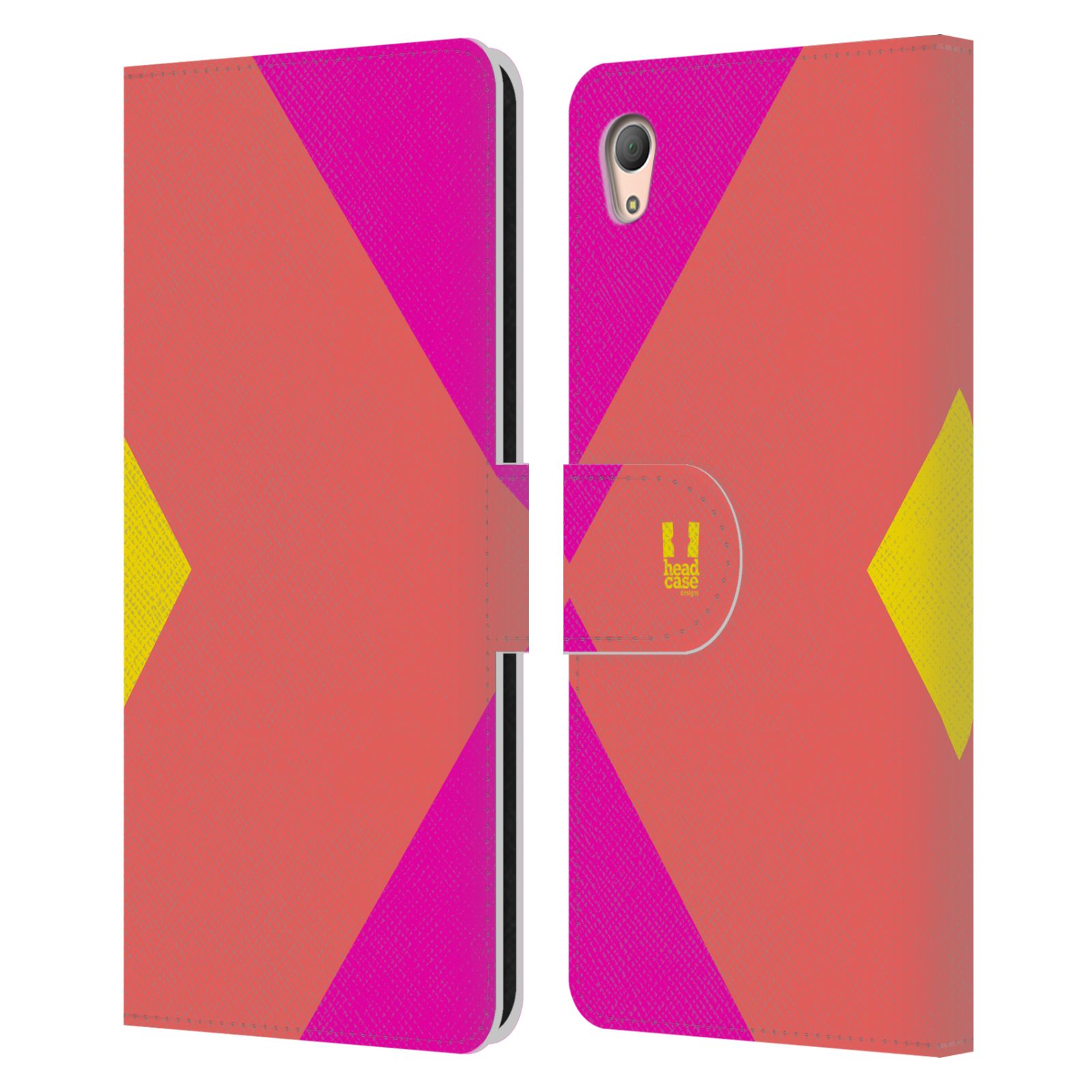 HEAD CASE Flipové pouzdro pro mobil SONY XPERIA Z3+(Z3 PLUS) barevné tvary růžová korál