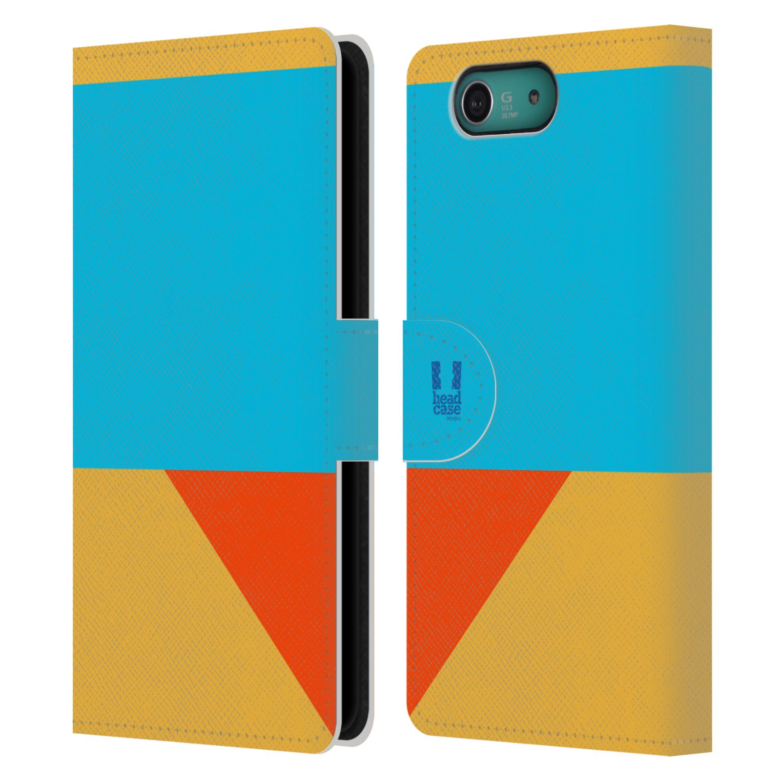 HEAD CASE Flipové pouzdro pro mobil SONY XPERIA Z3 COMPACT barevné tvary béžová a modrá DAY WEAR