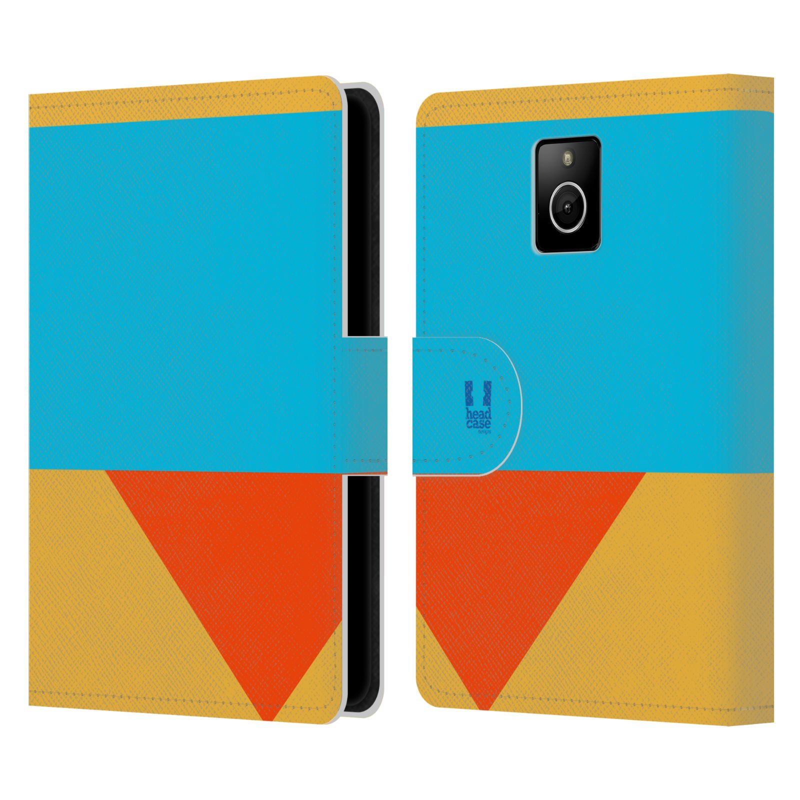 HEAD CASE Flipové pouzdro pro mobil Blackberry PASSPORT barevné tvary béžová a modrá DAY WEAR