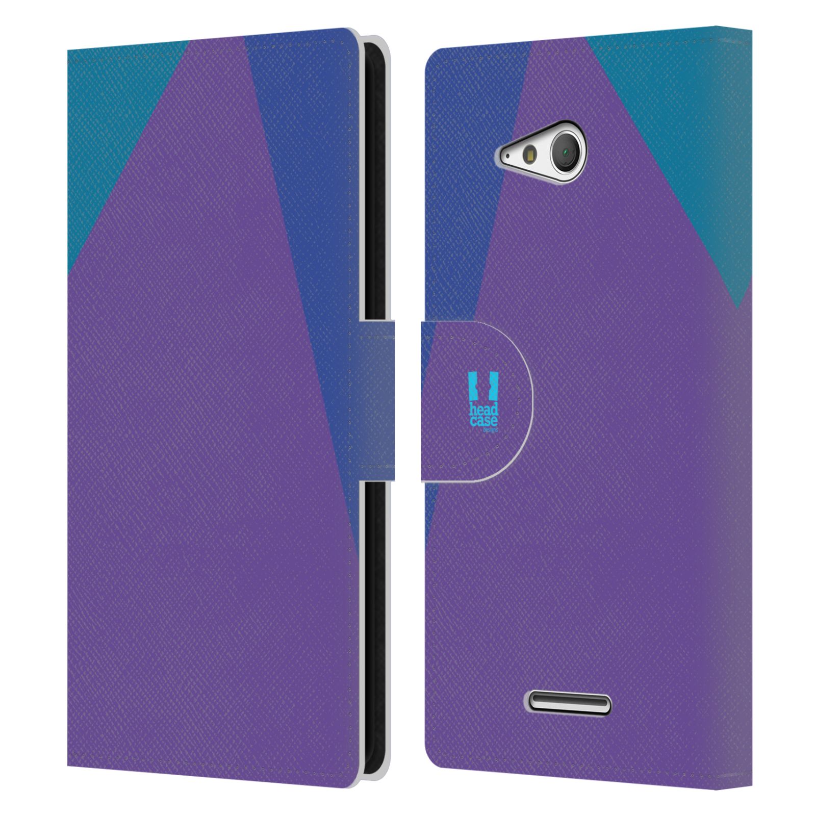 HEAD CASE Flipové pouzdro pro mobil SONY Xperia E4g barevné tvary fialová feminine