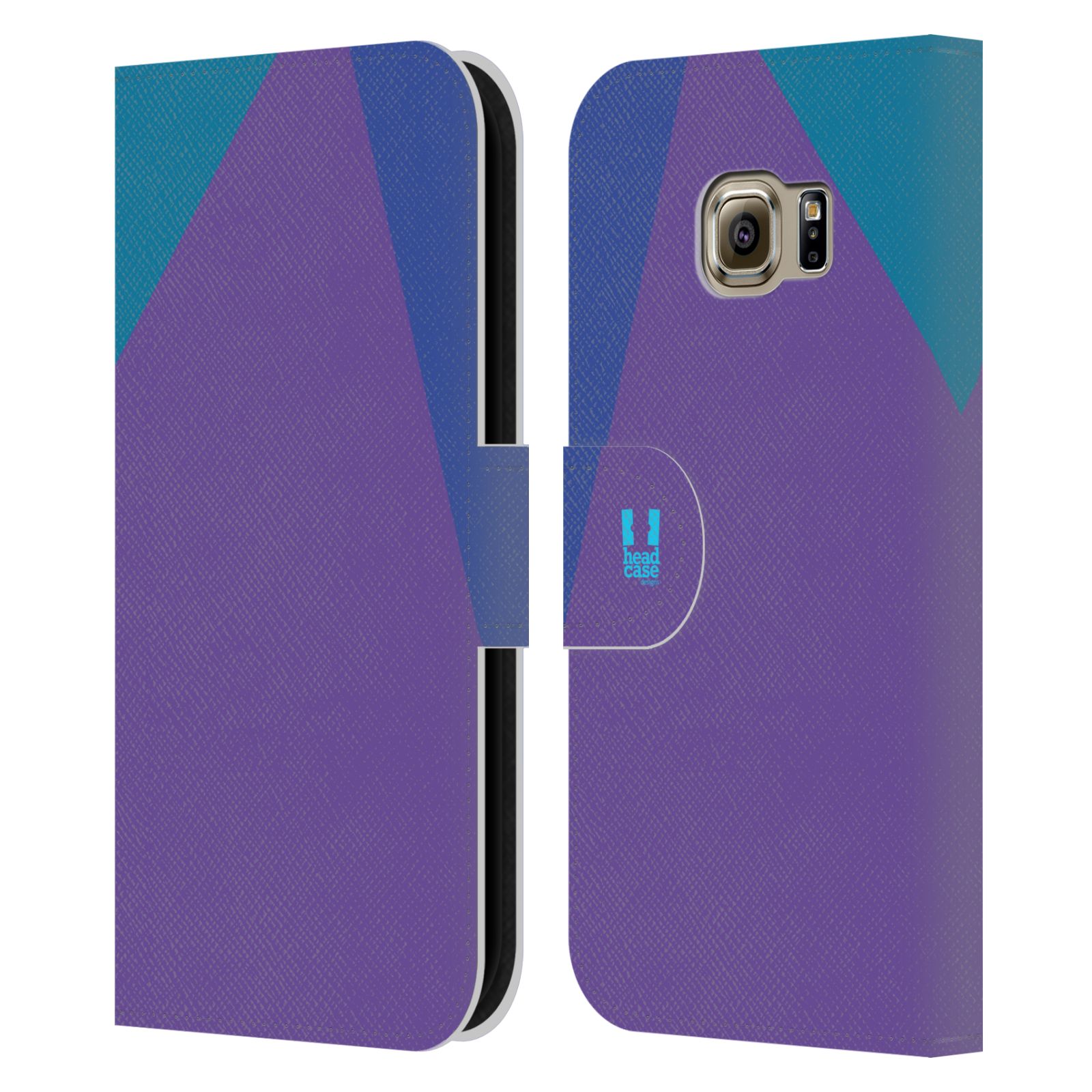 HEAD CASE Flipové pouzdro pro mobil Samsung Galaxy S6 EDGE barevné tvary fialová feminine
