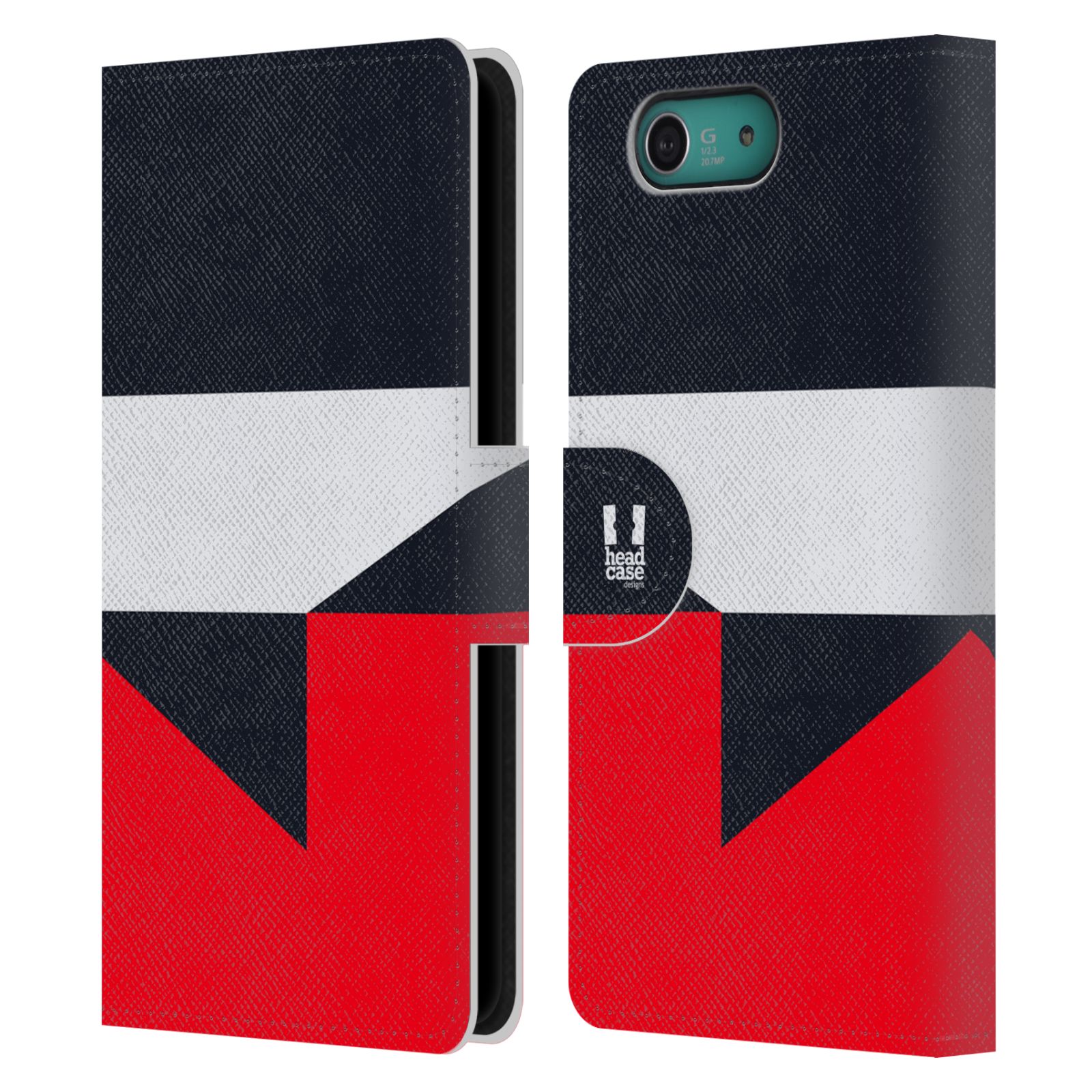 HEAD CASE Flipové pouzdro pro mobil SONY XPERIA Z3 COMPACT barevné tvary černá a červená gejša