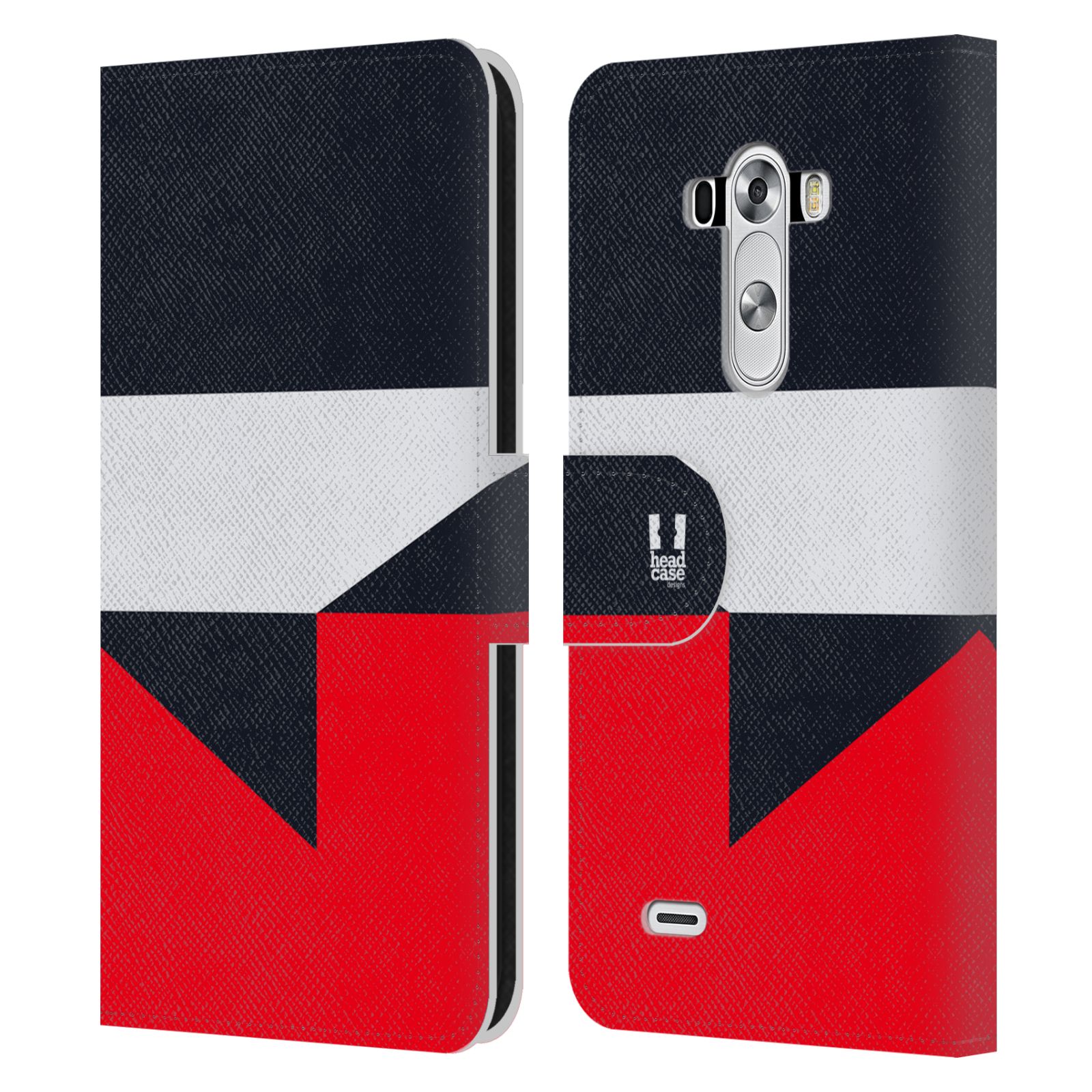 HEAD CASE Flipové pouzdro pro mobil LG G3 barevné tvary černá a červená gejša