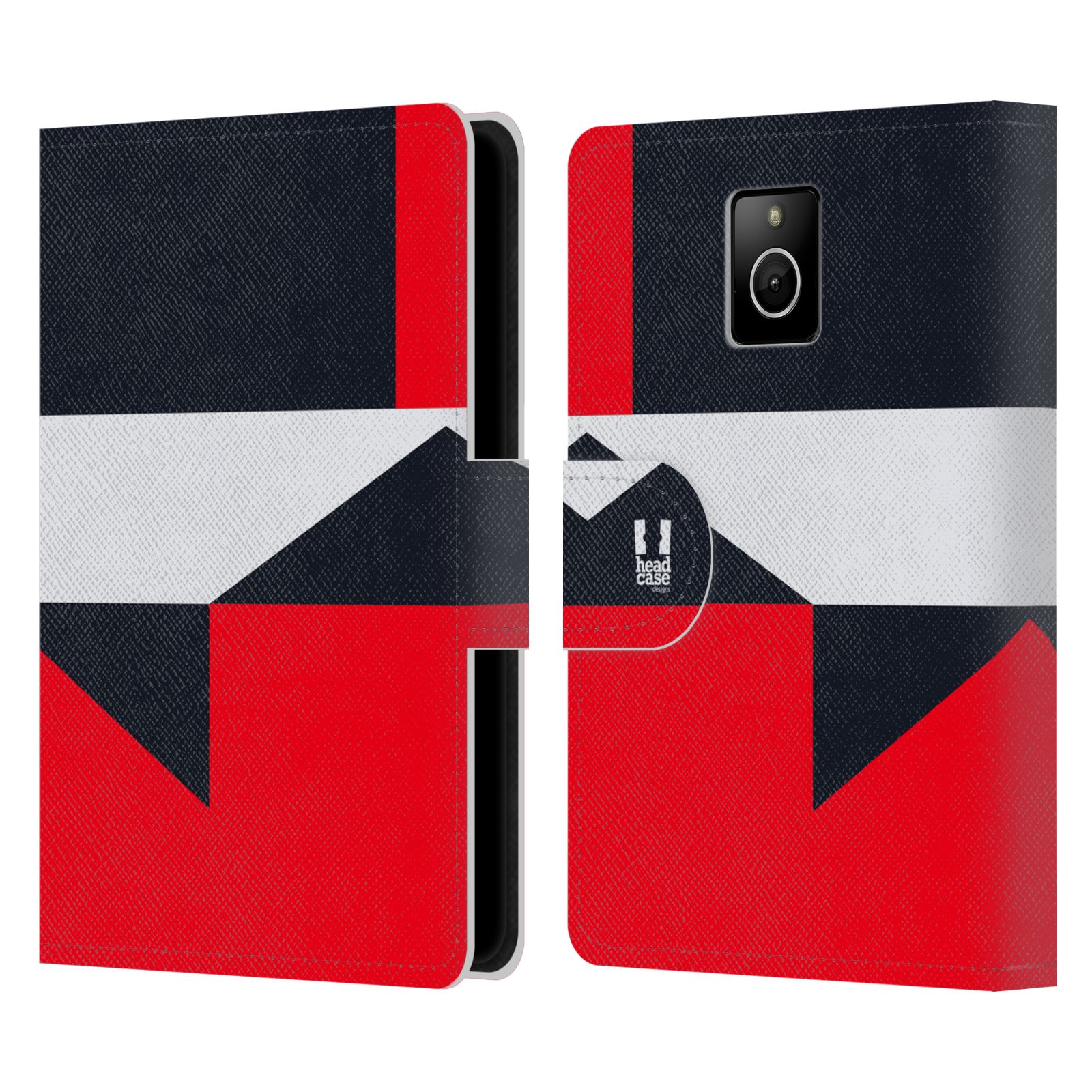 HEAD CASE Flipové pouzdro pro mobil Blackberry PASSPORT barevné tvary černá a červená gejša