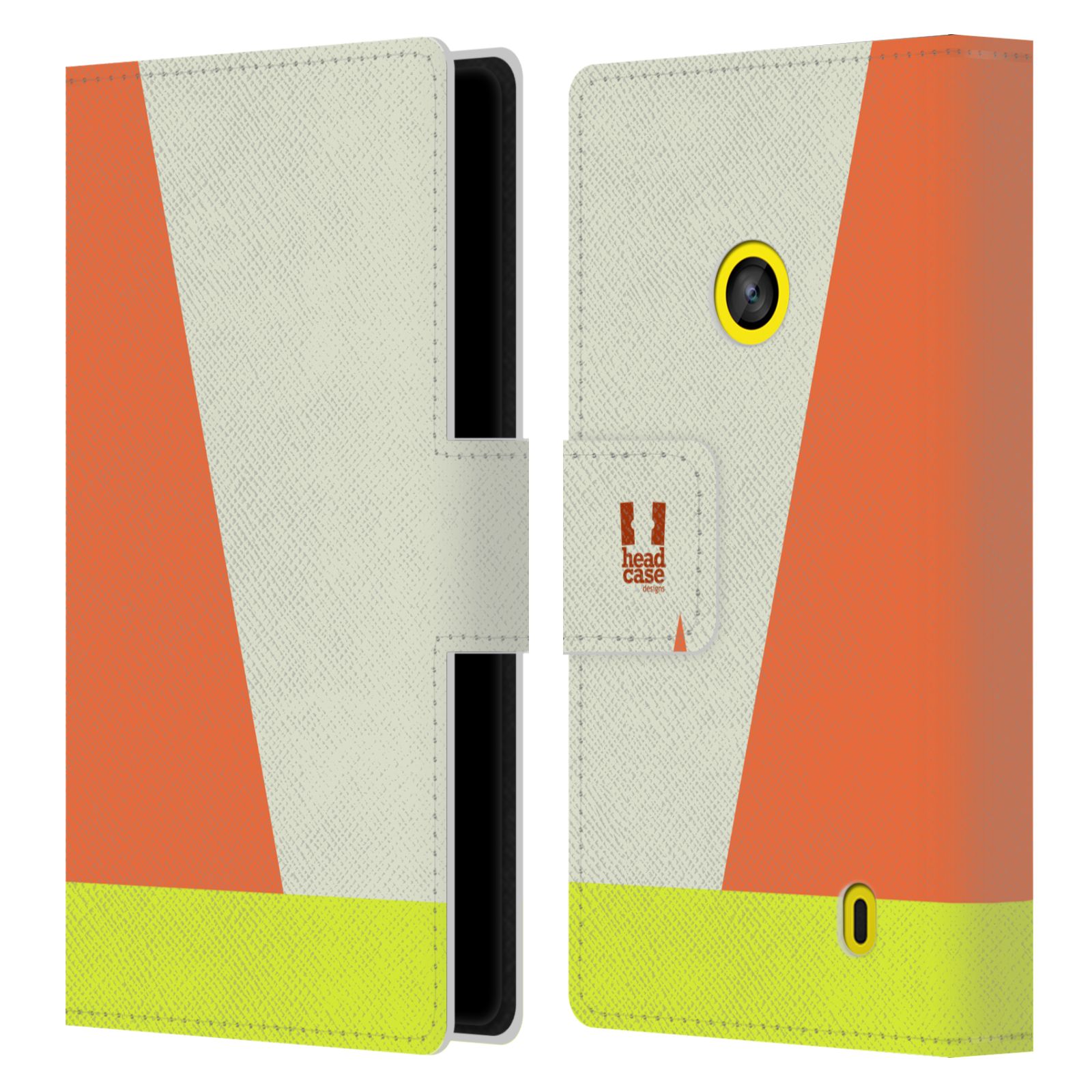HEAD CASE Flipové pouzdro pro mobil Nokia LUMIA 520/525 barevné tvary slonová kost