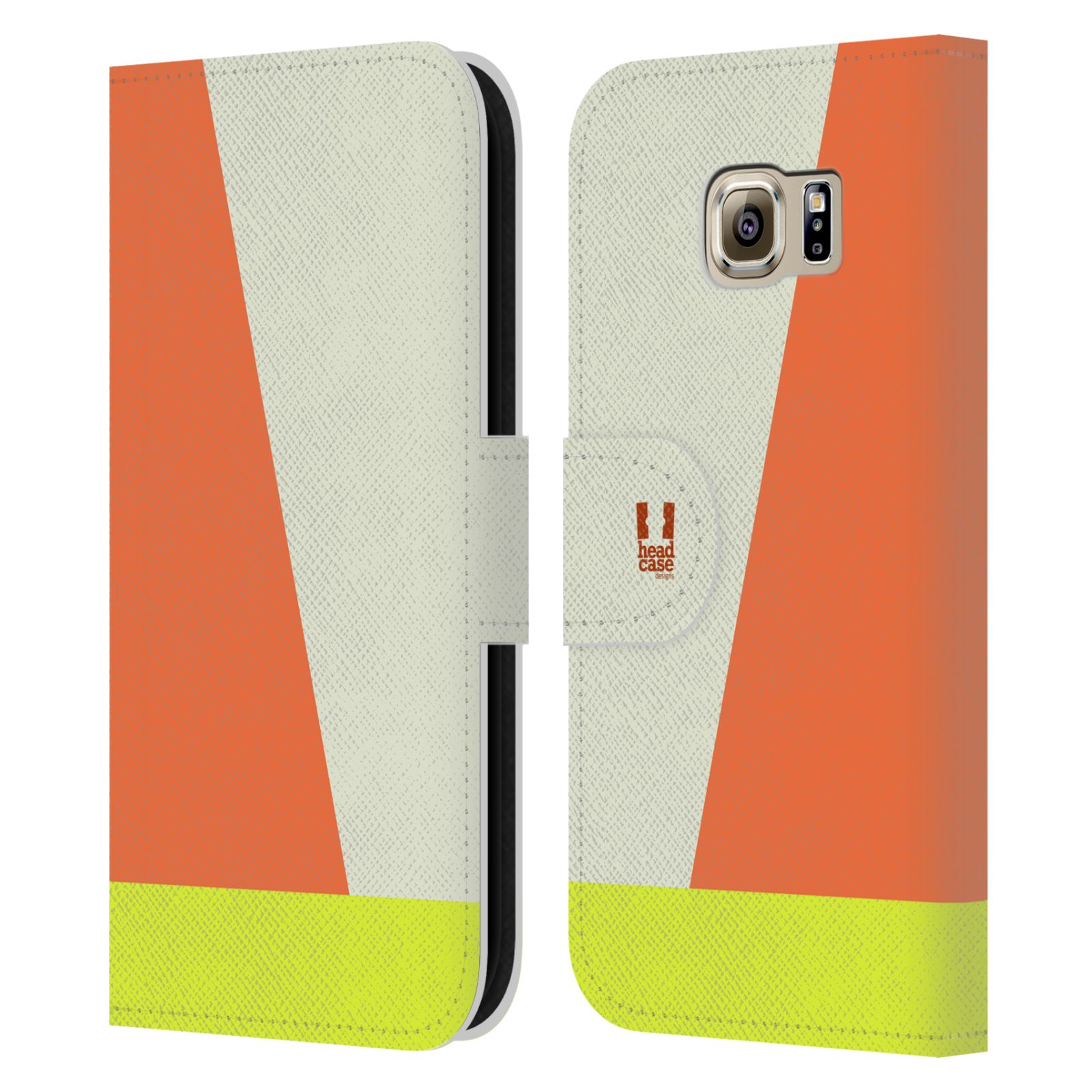 HEAD CASE Flipové pouzdro pro mobil Samsung Galaxy S6 barevné tvary slonová kost