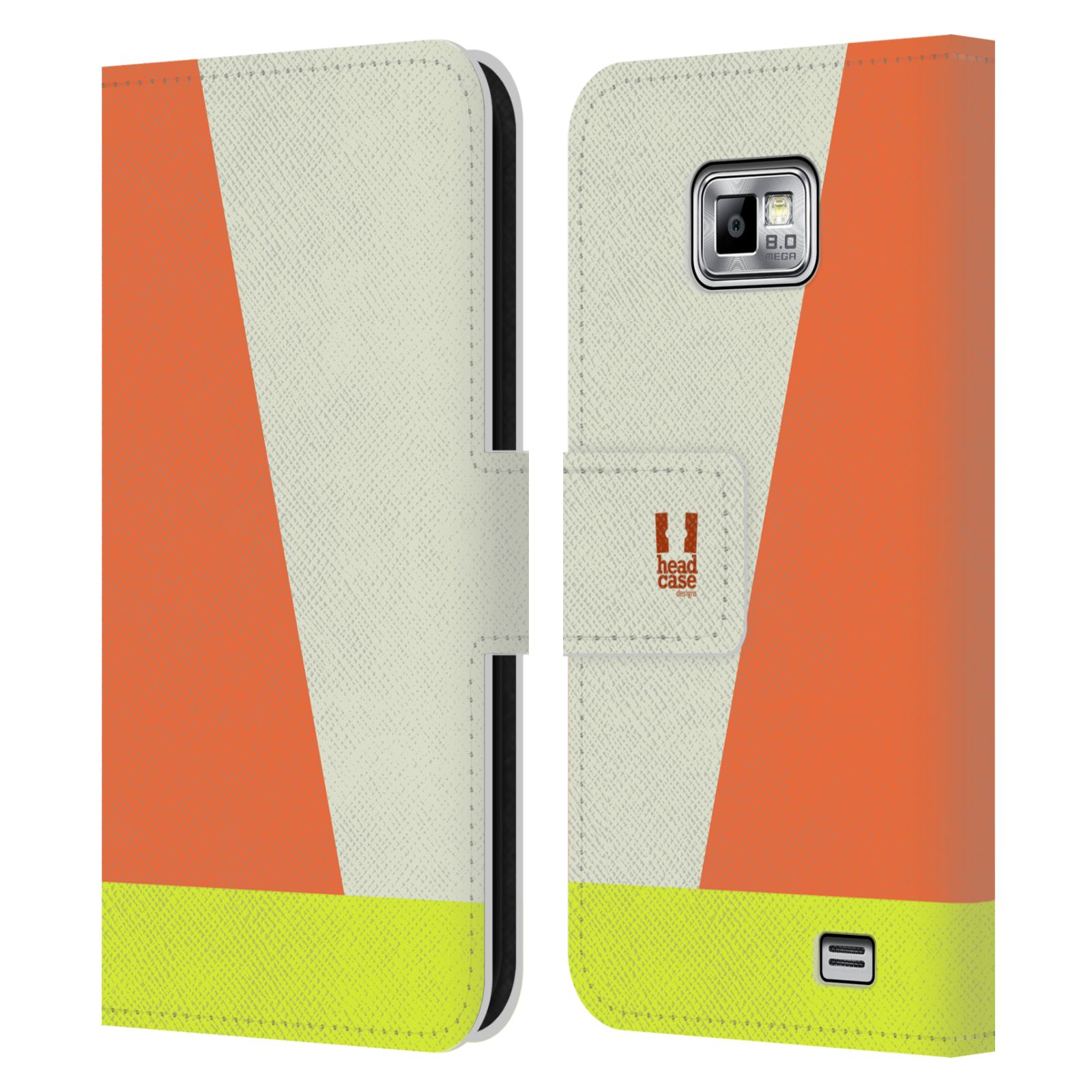 HEAD CASE Flipové pouzdro pro mobil Samsung Galaxy S2 i9100 barevné tvary slonová kost