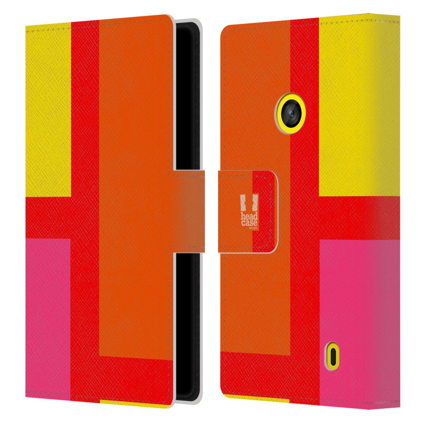 HEAD CASE Flipové pouzdro pro mobil Nokia LUMIA 520/525 barevné tvary oranžová ulice