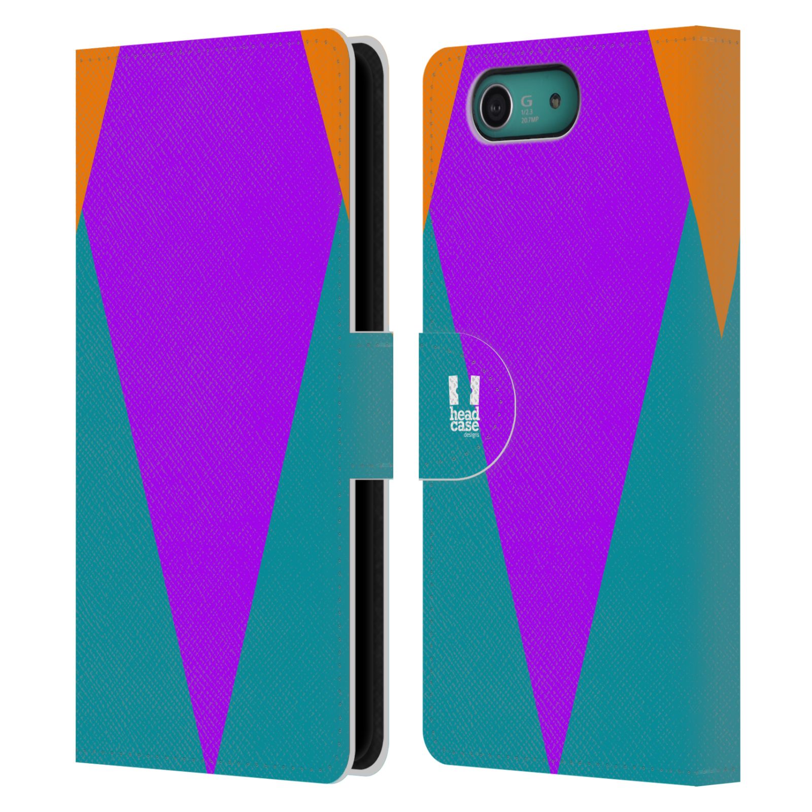 HEAD CASE Flipové pouzdro pro mobil SONY XPERIA Z3 COMPACT barevné tvary šipka fialová