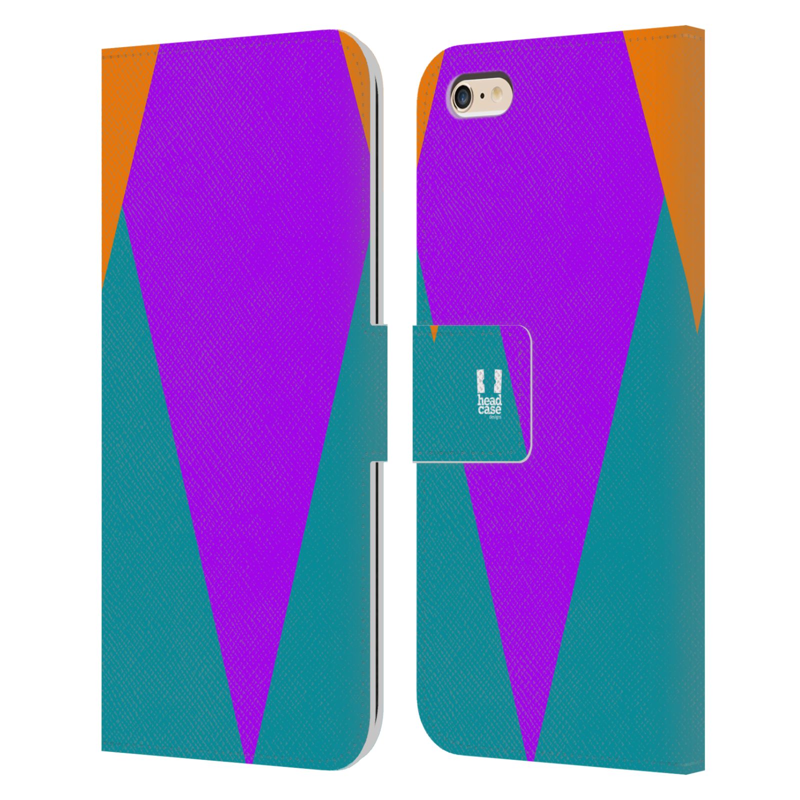 HEAD CASE Flipové pouzdro pro mobil Apple Iphone 6 PLUS/6S PLUS barevné tvary šipka fialová