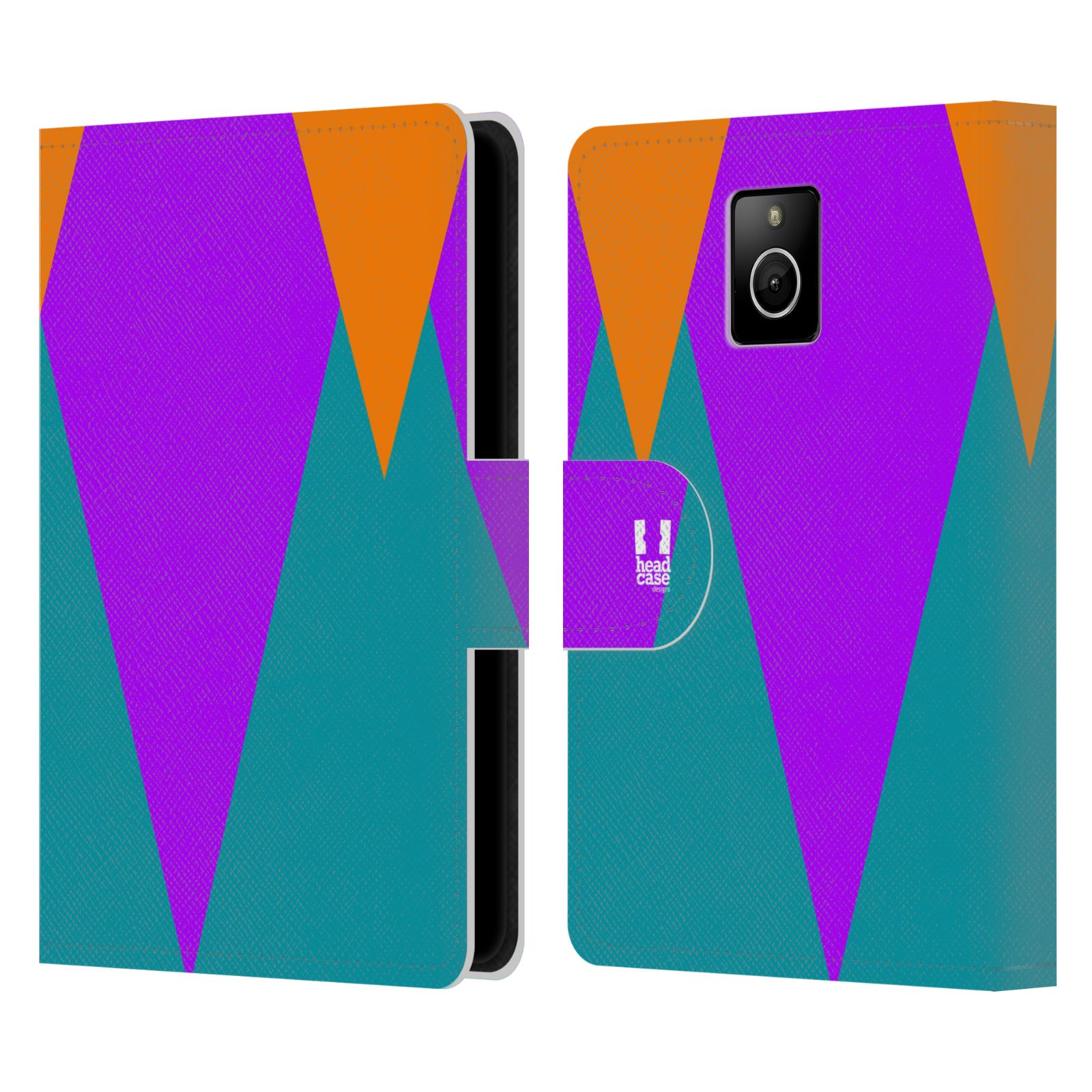 HEAD CASE Flipové pouzdro pro mobil Blackberry PASSPORT barevné tvary šipka fialová