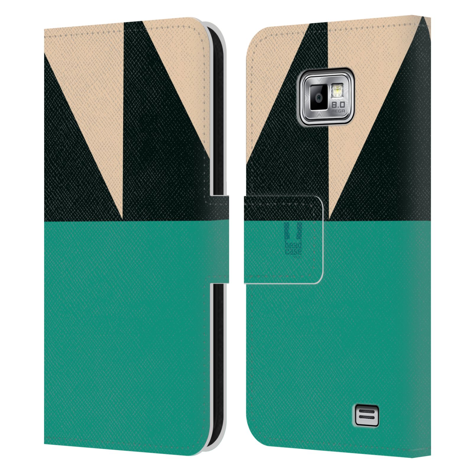 HEAD CASE Flipové pouzdro pro mobil Samsung Galaxy S2 i9100 barevné tvary moře modrá