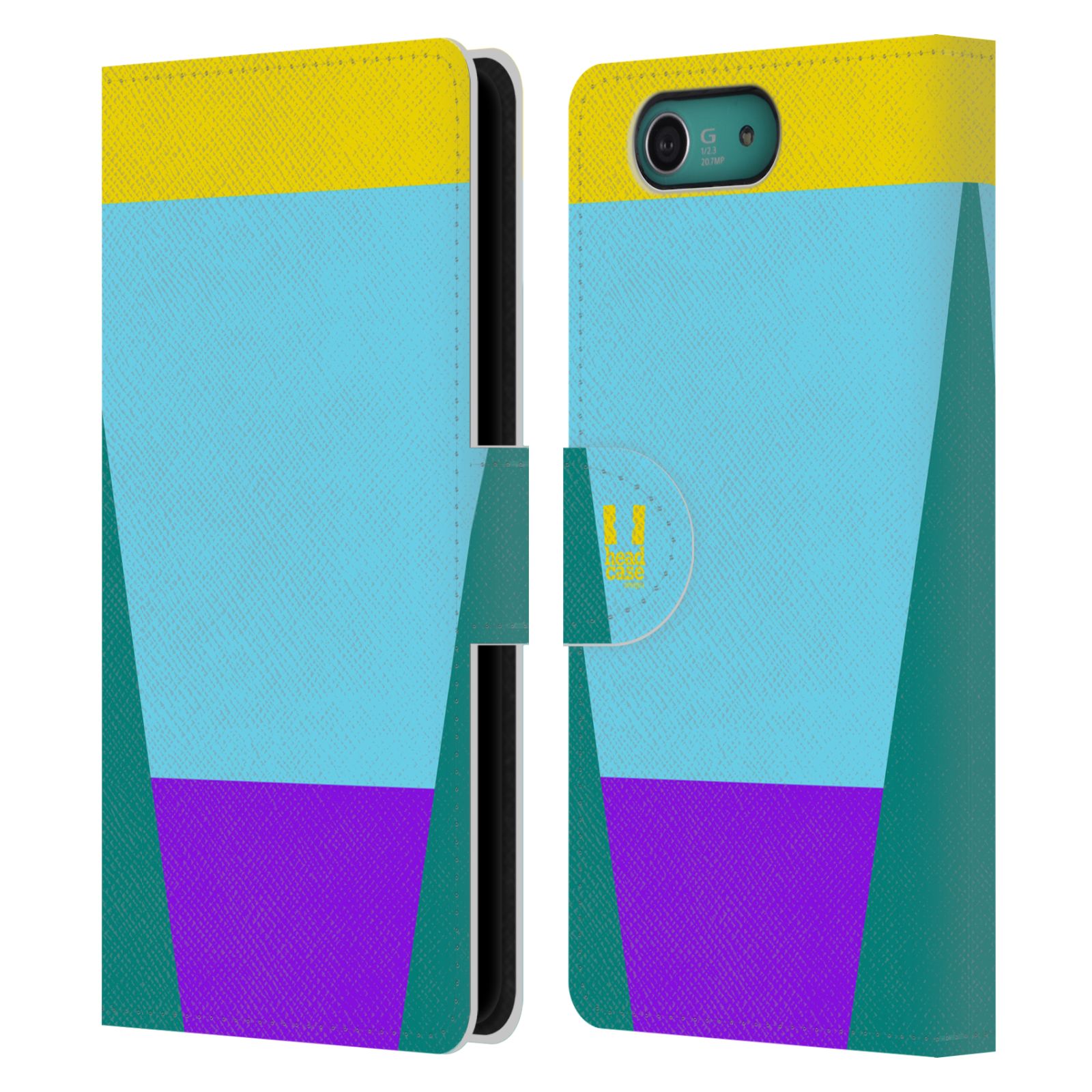 HEAD CASE Flipové pouzdro pro mobil SONY XPERIA Z3 COMPACT barevné tvary nebesky modrá