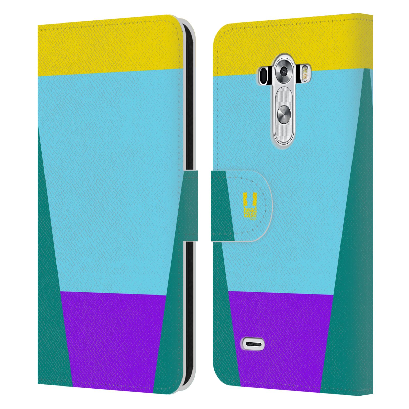 HEAD CASE Flipové pouzdro pro mobil LG G3 barevné tvary nebesky modrá