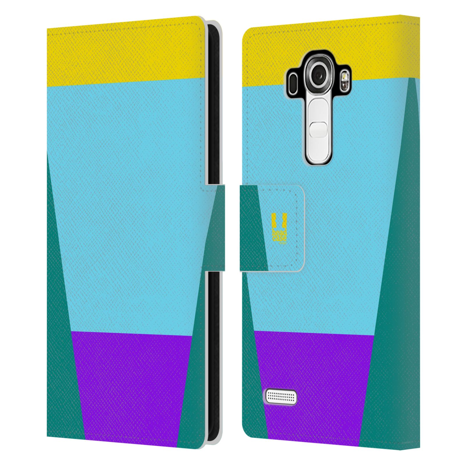 HEAD CASE Flipové pouzdro pro mobil LG G4 barevné tvary nebesky modrá