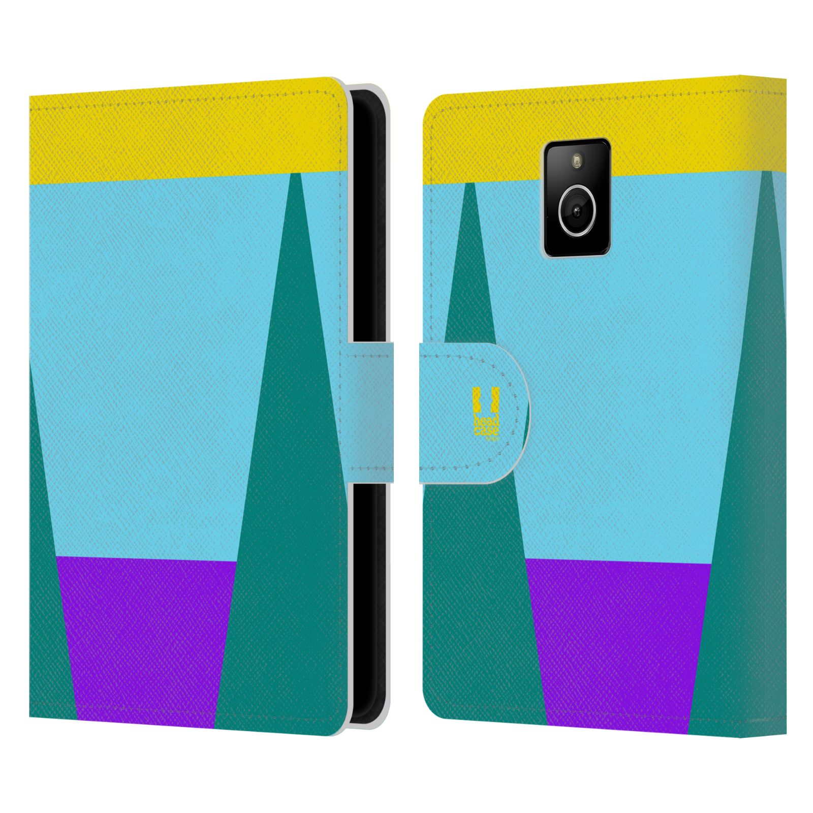 HEAD CASE Flipové pouzdro pro mobil Blackberry PASSPORT barevné tvary nebesky modrá