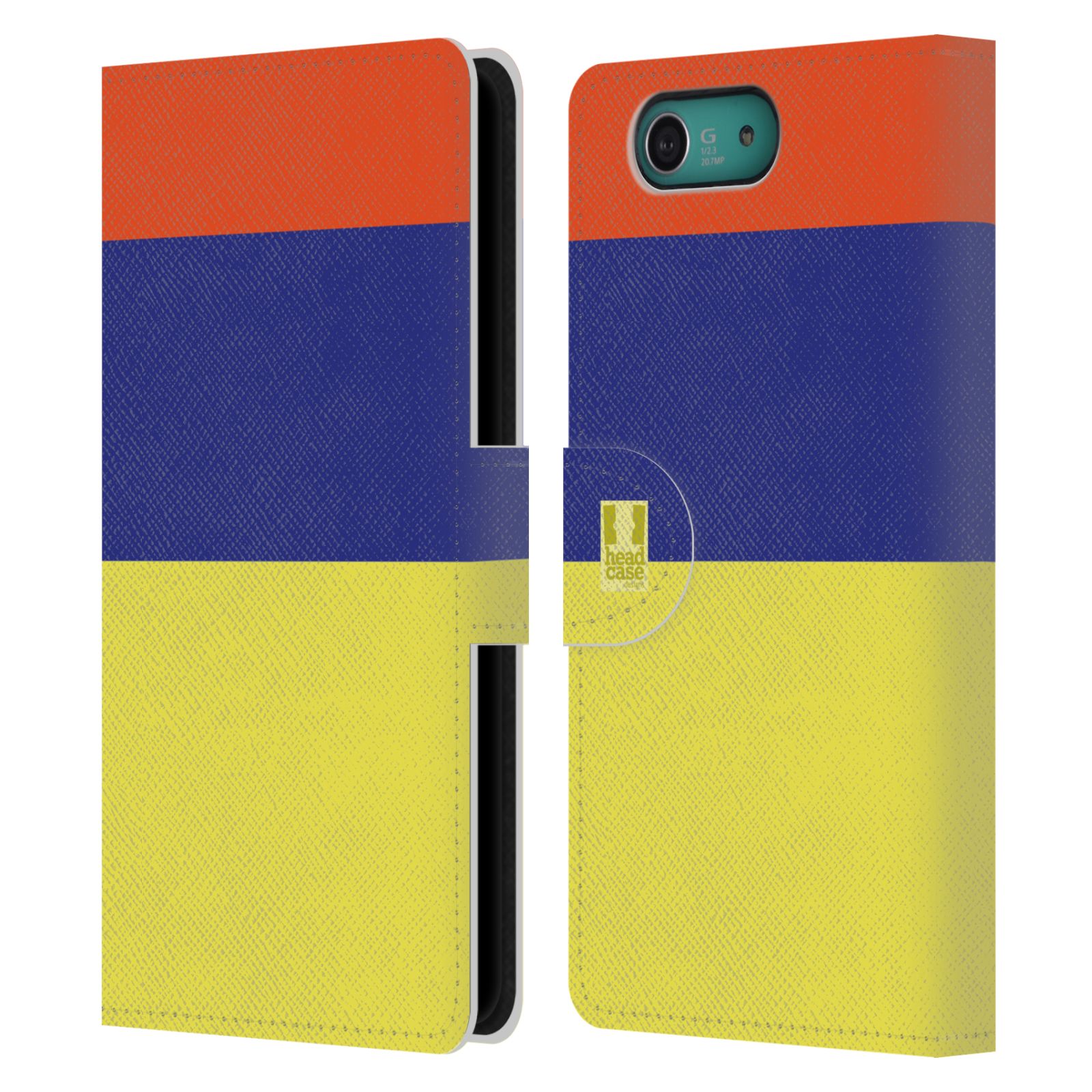 HEAD CASE Flipové pouzdro pro mobil SONY XPERIA Z3 COMPACT barevné tvary žlutá, modrá, červená