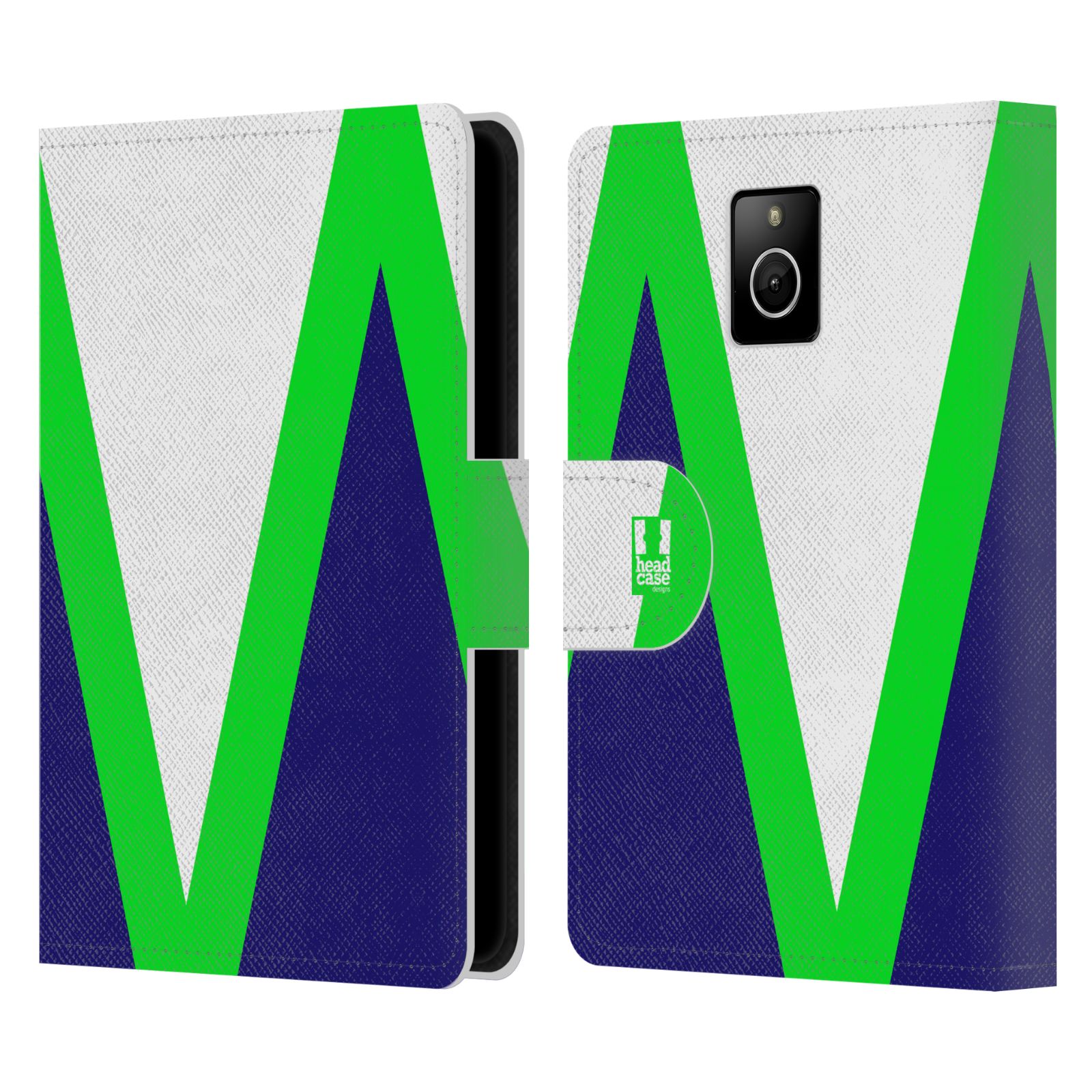 HEAD CASE Flipové pouzdro pro mobil Blackberry PASSPORT barevné tvary zelená a modrá