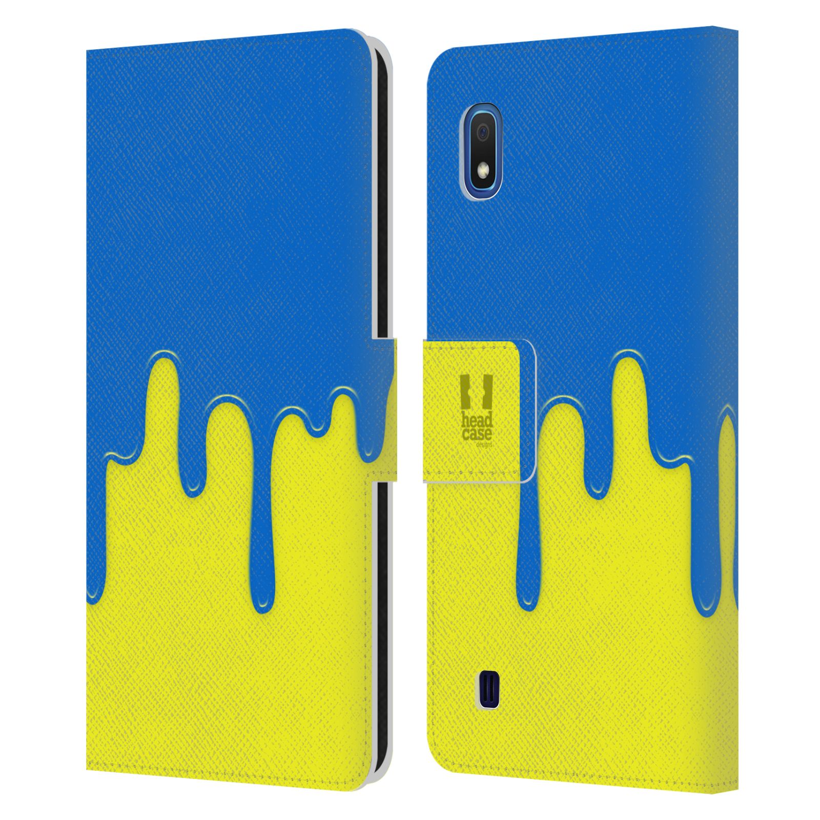 Pouzdro na mobil Samsung Galaxy A10 Rozlitá barva modrá a žlutá