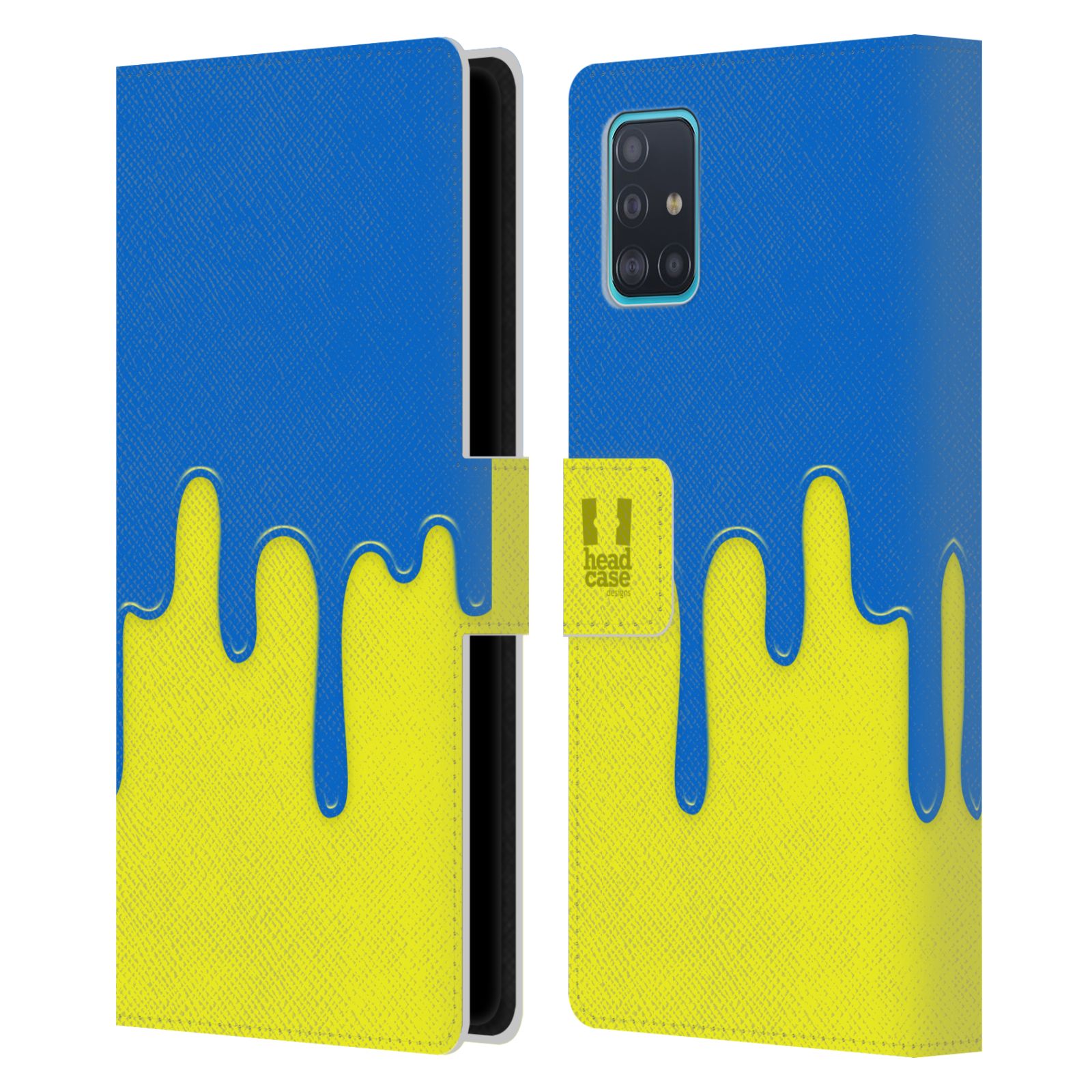 Pouzdro na mobil Samsung Galaxy A51 (A515F) Rozlitá barva modrá a žlutá