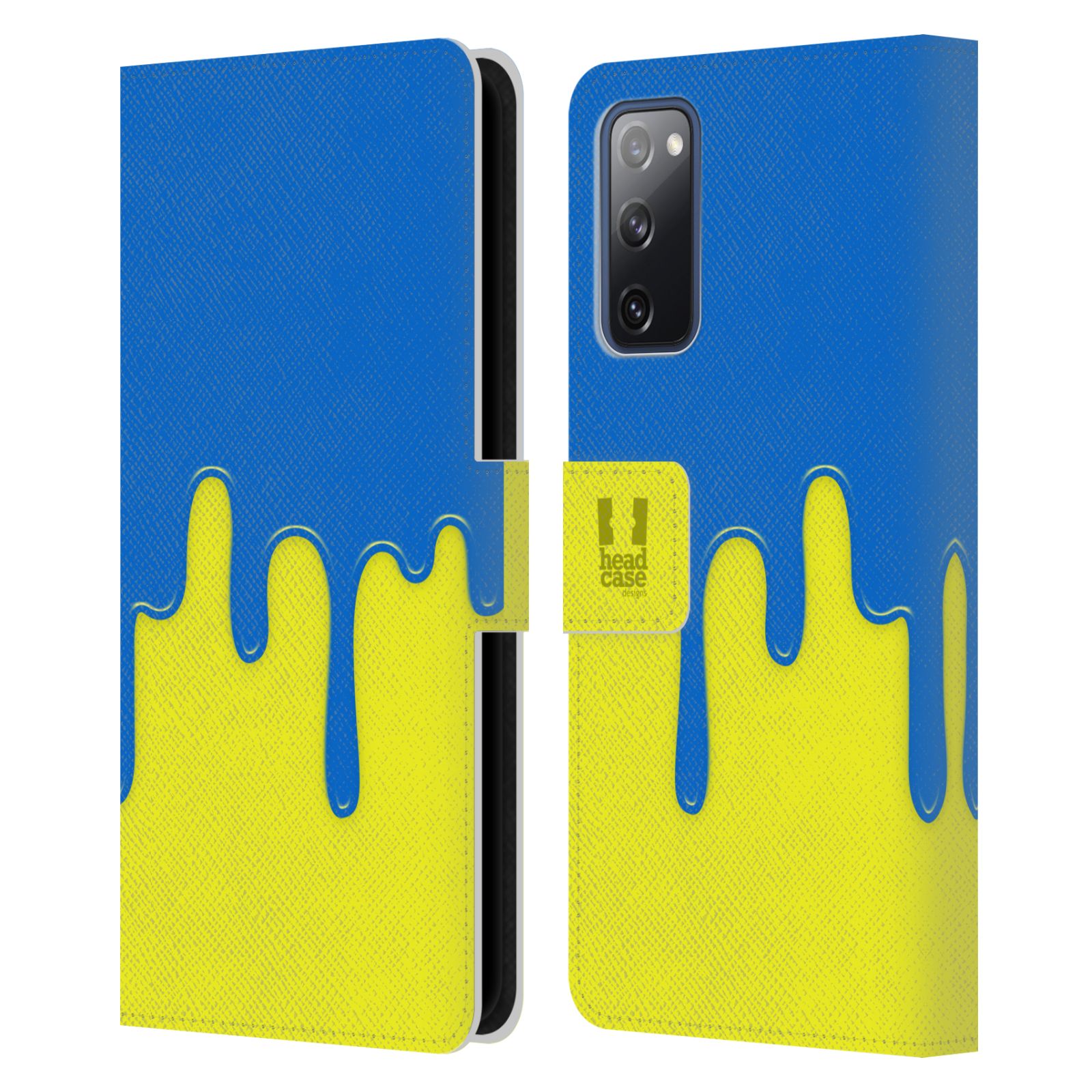 Pouzdro HEAD CASE na mobil Samsung Galaxy S20 FE / S20 FE 5G Rozlitá barva modrá a žlutá