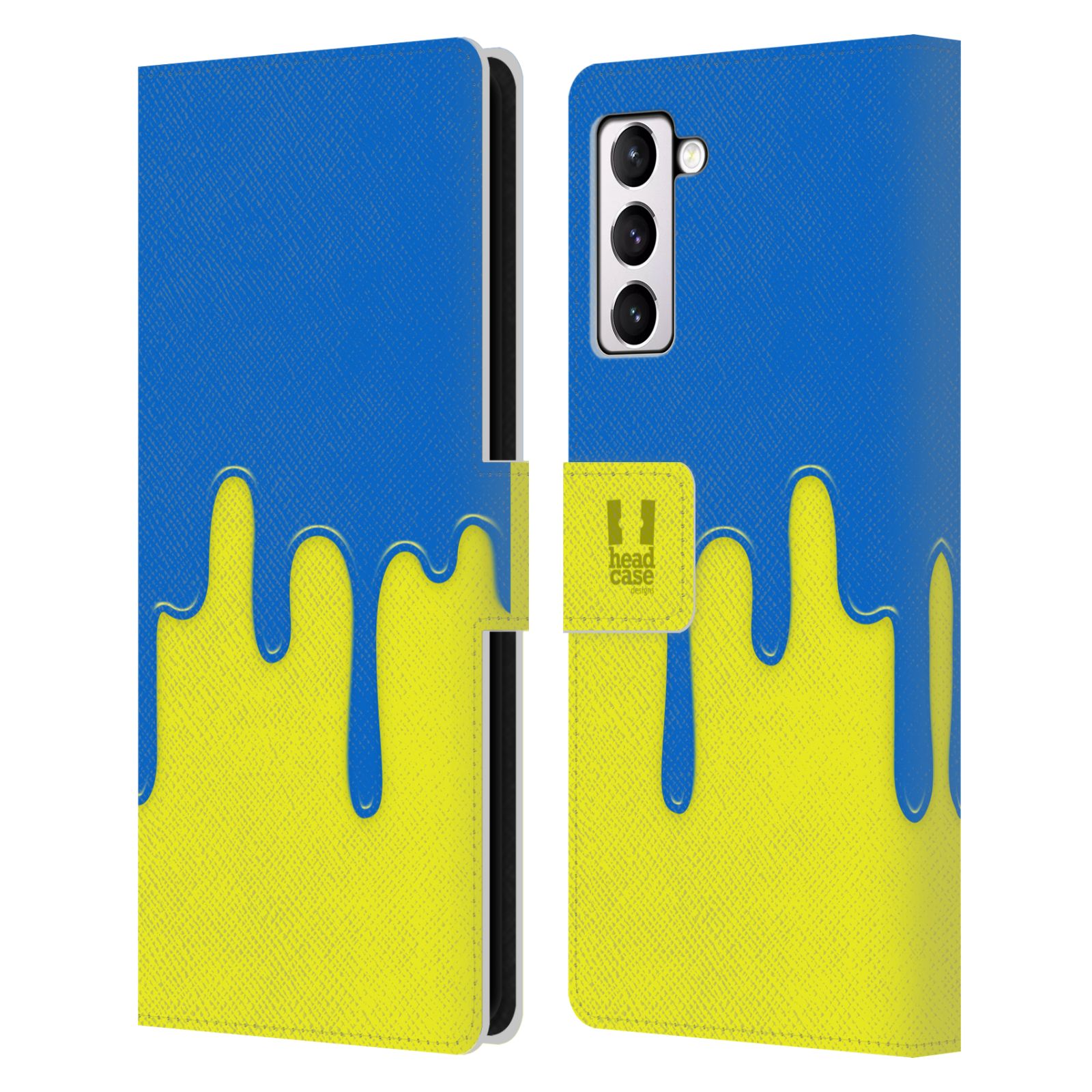Pouzdro HEAD CASE na mobil Samsung Galaxy S21+ 5G / S21 PLUS 5G Rozlitá barva modrá a žlutá
