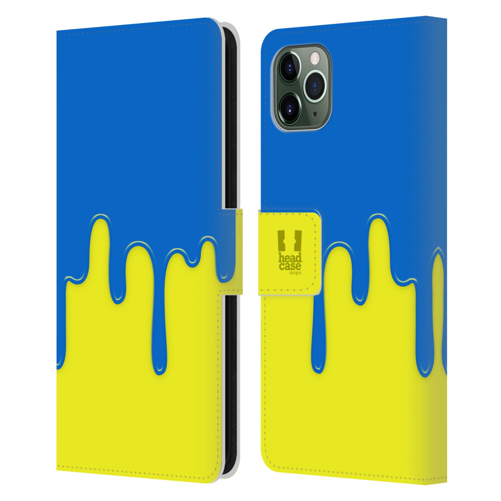 Pouzdro na mobil Apple Iphone 11 PRO MAX Rozlitá barva modrá a žlutá
