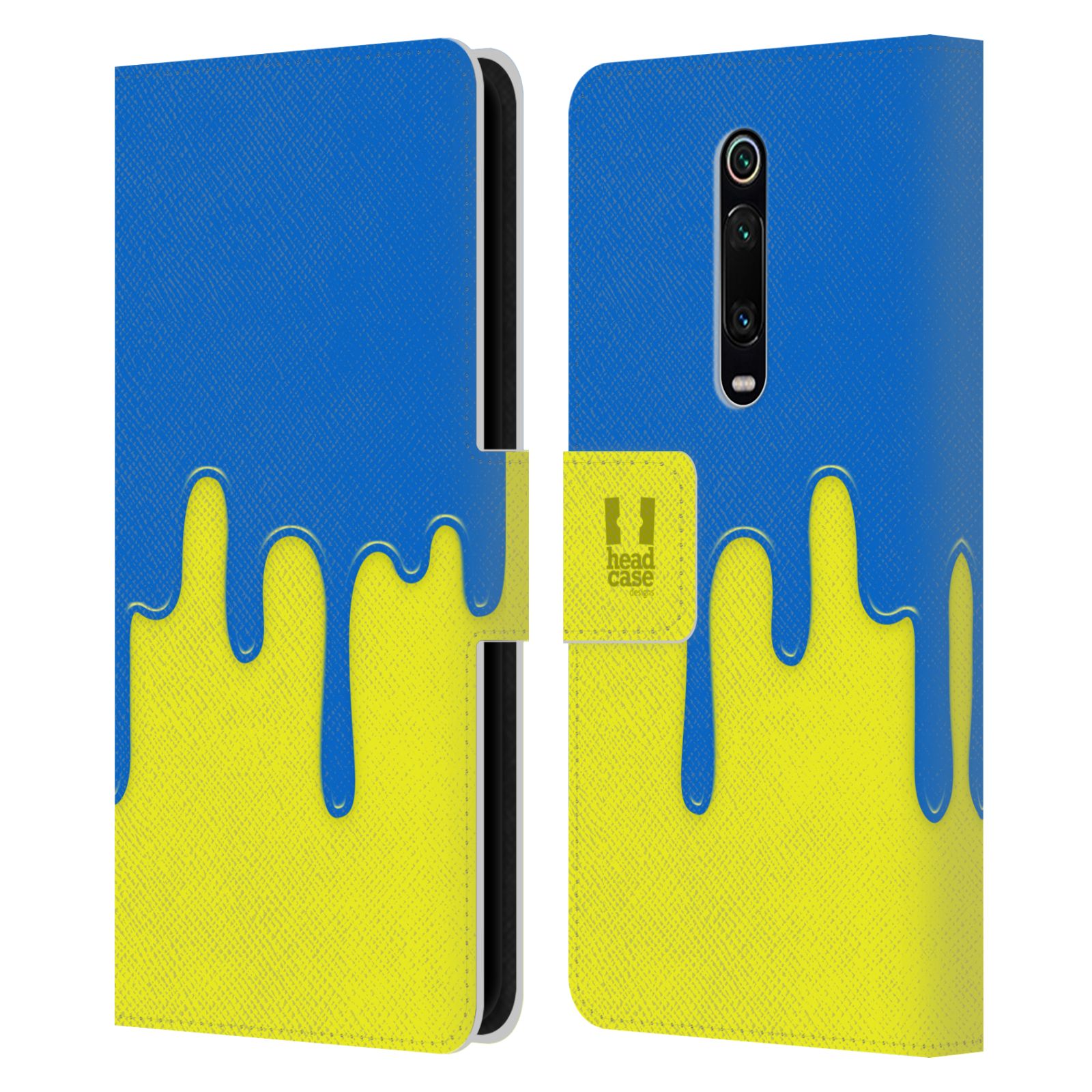 Pouzdro na mobil Xiaomi Mi 9T / Mi 9T PRO Rozlitá barva modrá a žlutá