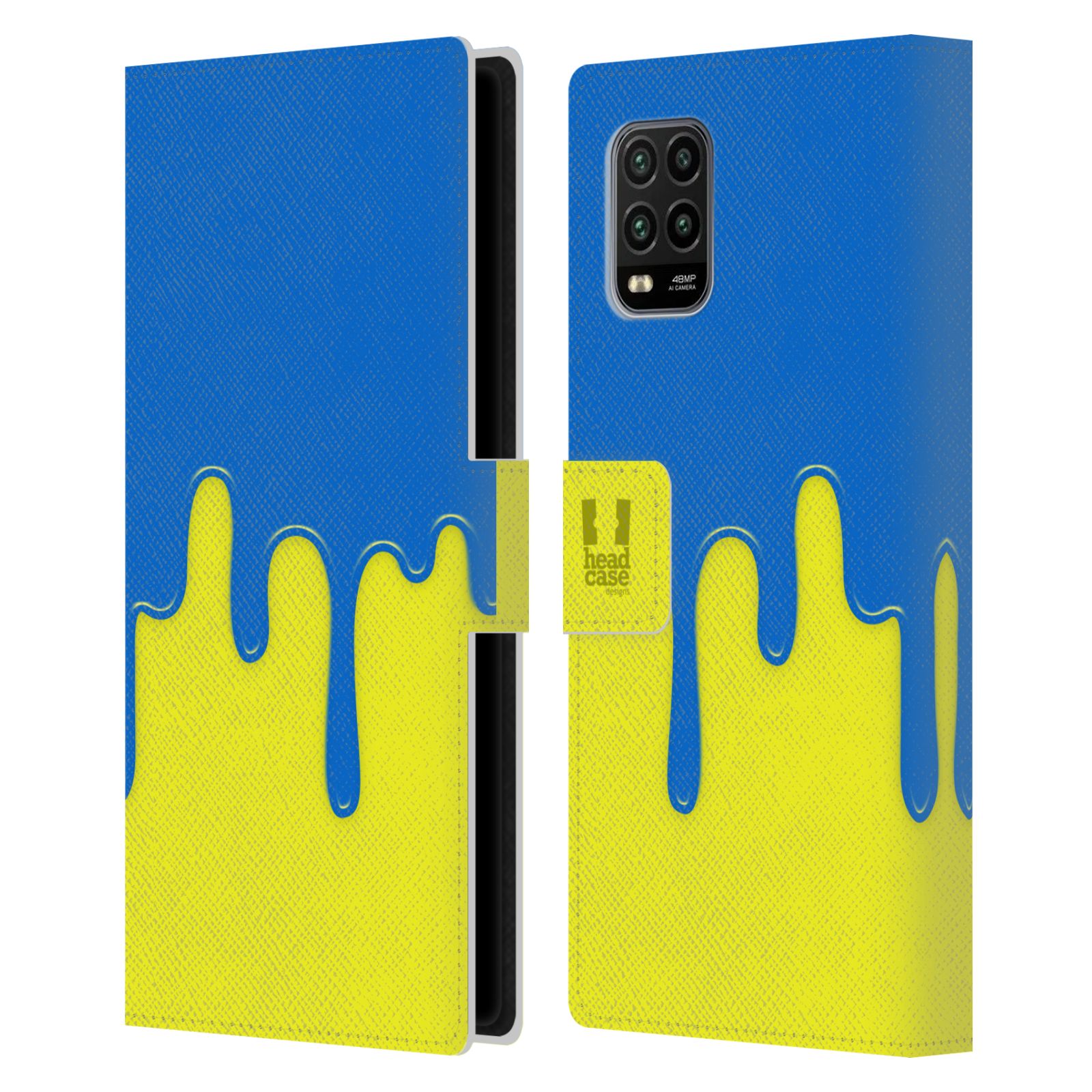 Pouzdro na mobil Xiaomi Mi 10 LITE Rozlitá barva modrá a žlutá