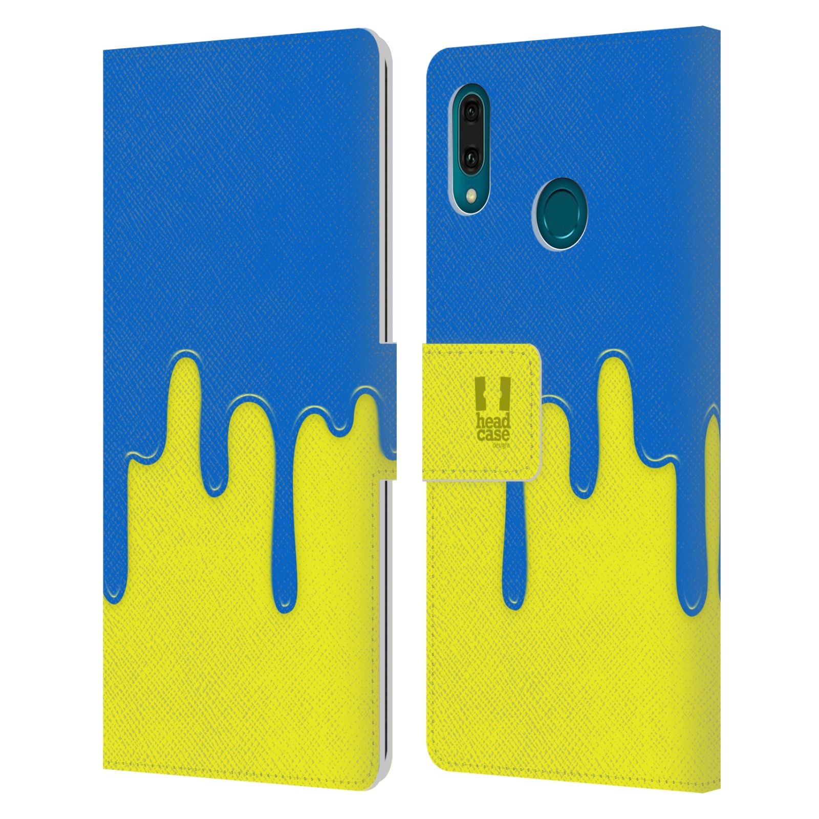 Pouzdro na mobil Huawei Y9 2019 Rozlitá barva modrá a žlutá