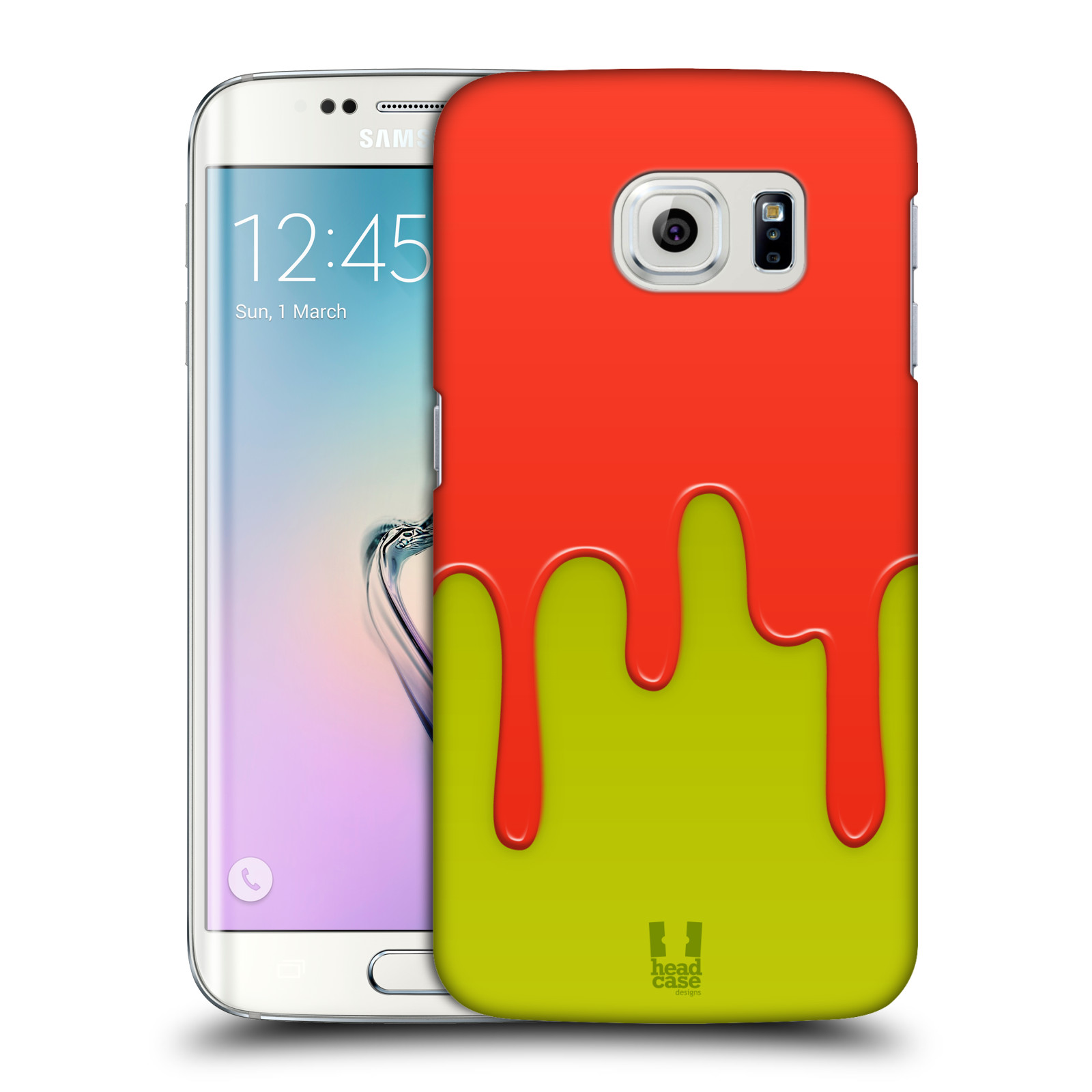 HEAD CASE plastový obal na mobil SAMSUNG Galaxy S6 EDGE (G9250, G925, G925F) vzor Barevná záplava polovina ORANŽOVÁ LIMETA