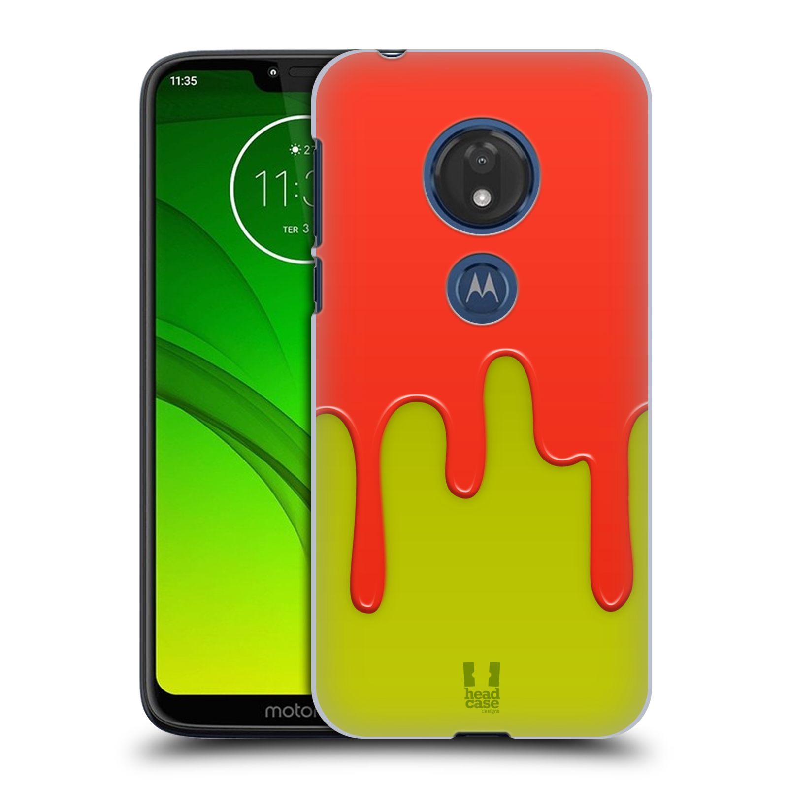 Pouzdro na mobil Motorola Moto G7 Play vzor Barevná záplava polovina ORANŽOVÁ LIMETA