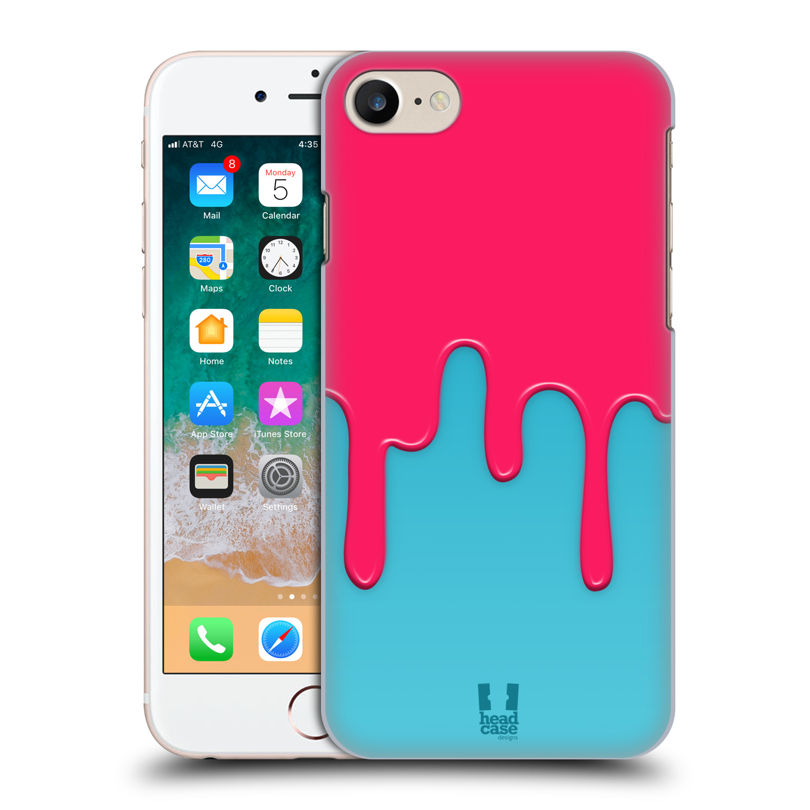 HEAD CASE plastový obal na mobil Apple Iphone 7 vzor Barevná záplava polovina růžová obloha