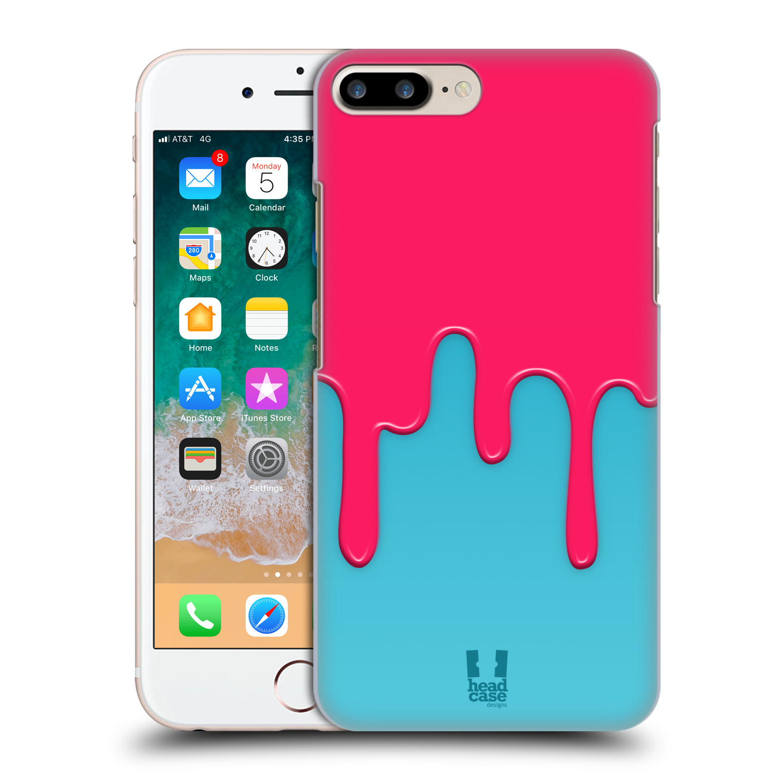 HEAD CASE plastový obal na mobil Apple Iphone 7 PLUS vzor Barevná záplava polovina růžová obloha