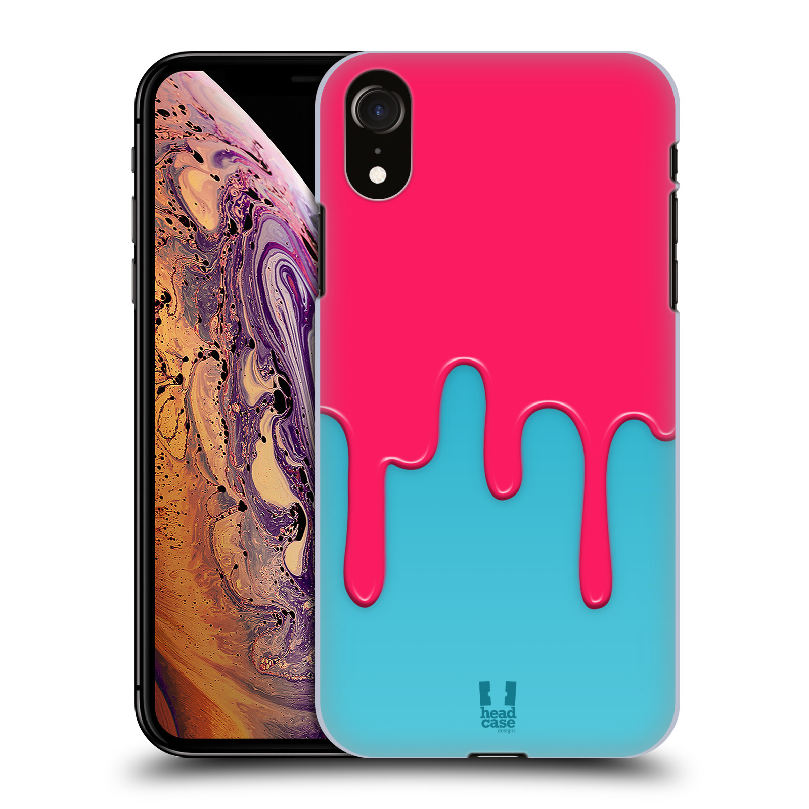 HEAD CASE plastový obal na mobil Apple Iphone XR vzor Barevná záplava polovina růžová obloha