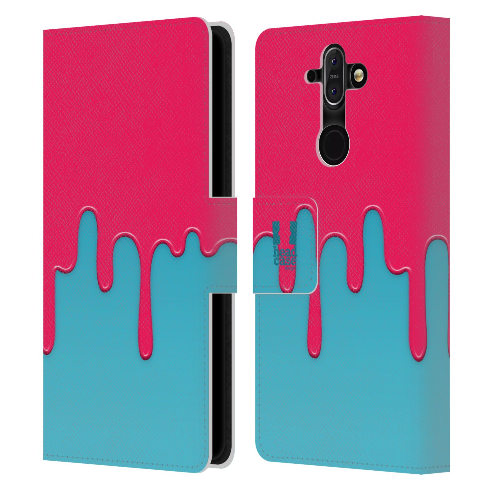 HEAD CASE Flipové pouzdro pro mobil Nokia 8 SIROCCO Rozlitá barva růžová a modrá