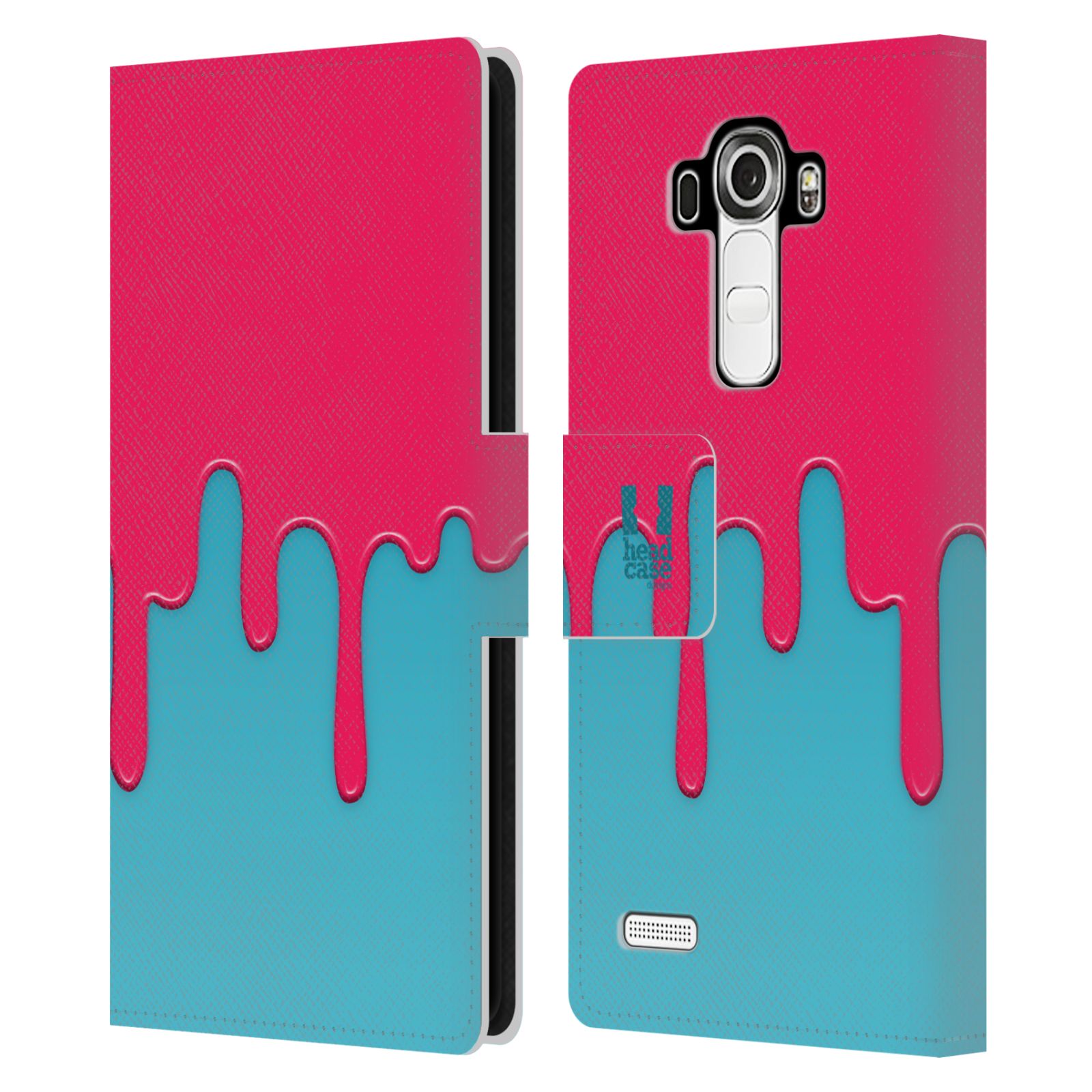 HEAD CASE Flipové pouzdro pro mobil LG G4 (H815) Rozlitá barva růžová a modrá