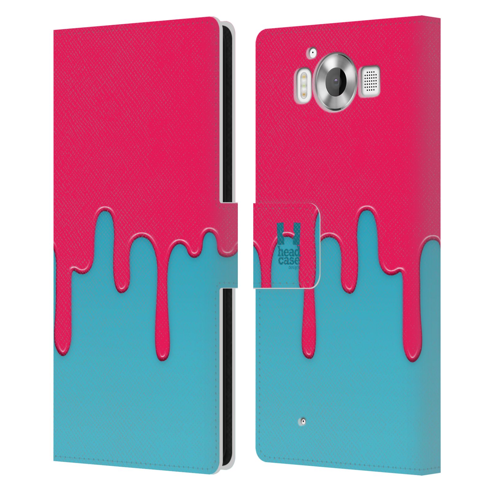 HEAD CASE Flipové pouzdro pro mobil Microsoft Lumia 950 / LUMIA 950 DUAL SIM Rozlitá barva růžová a modrá