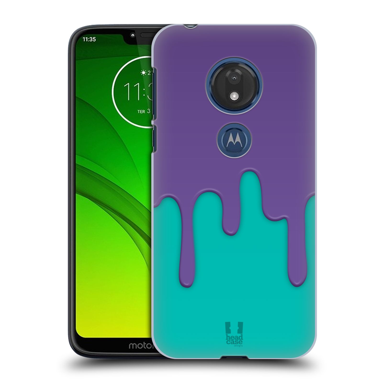 Pouzdro na mobil Motorola Moto G7 Play vzor Barevná záplava polovina FIALOVÁ AQUA