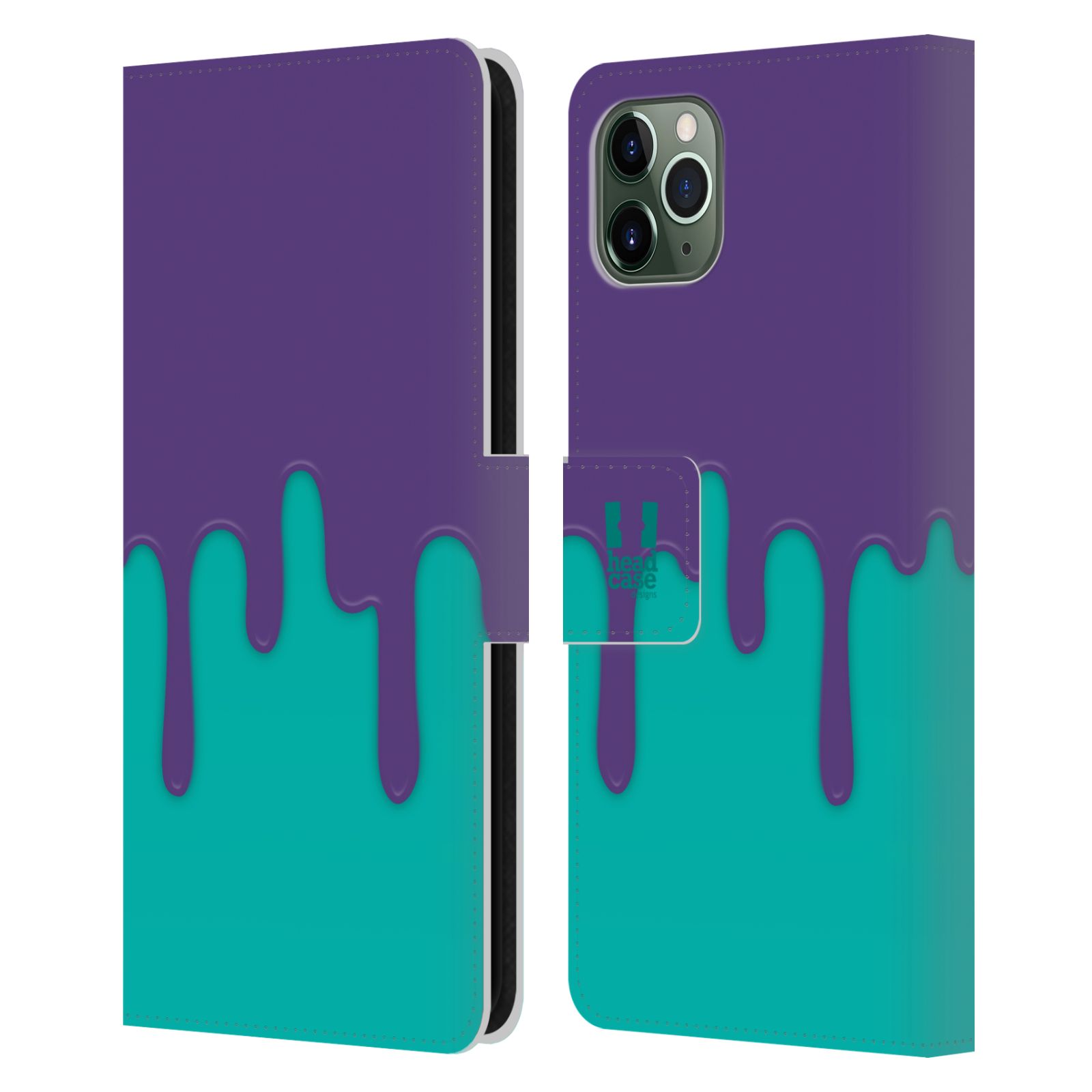 Pouzdro na mobil Apple Iphone 11 PRO MAX Rozlitá barva fialová a tyrkysová