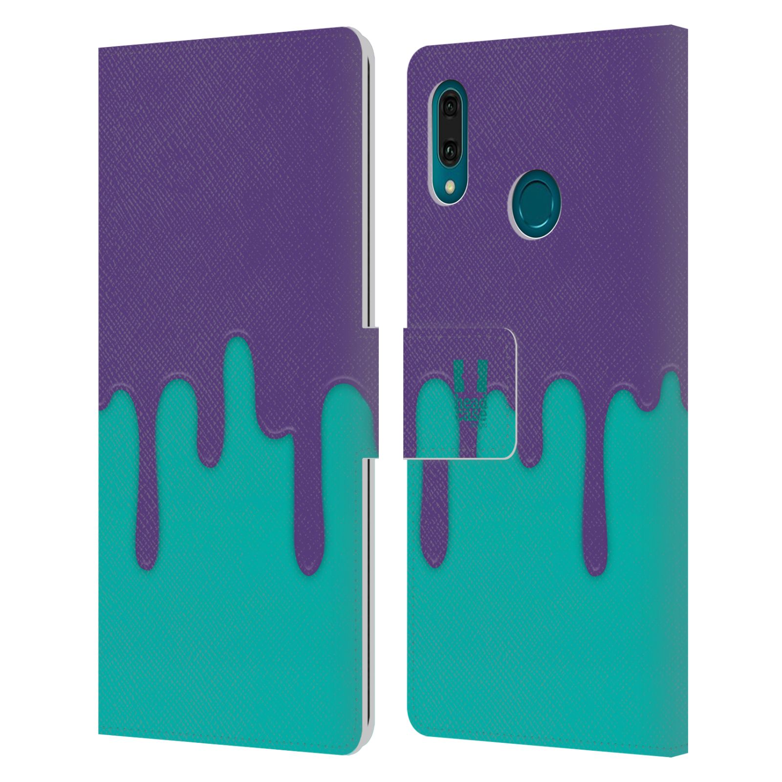 Pouzdro na mobil Huawei Y9 2019 Rozlitá barva fialová a tyrkysová
