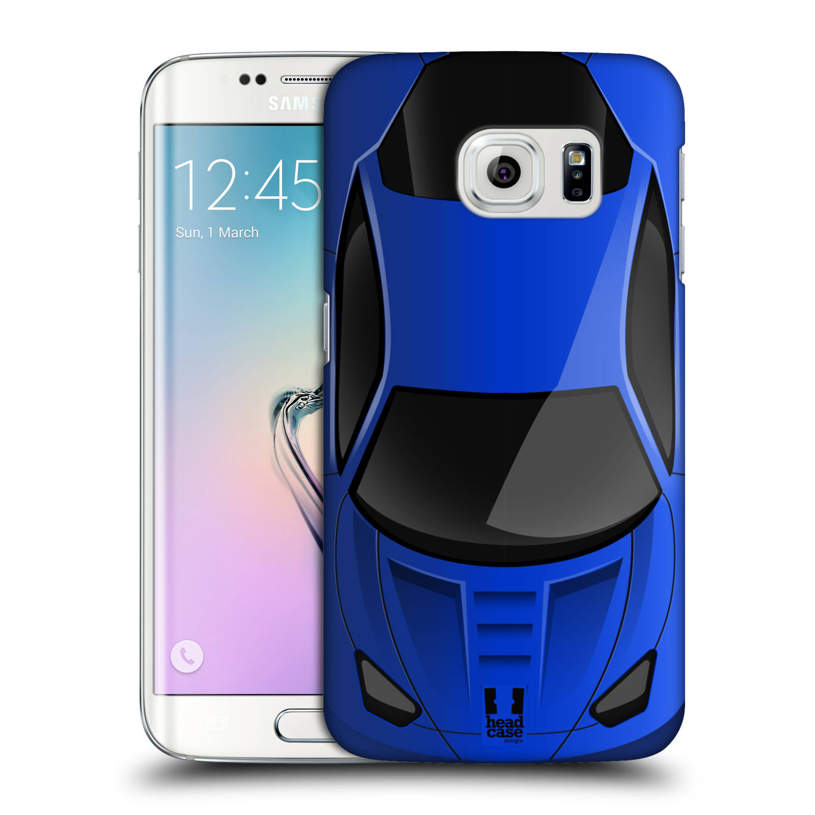 HEAD CASE plastový obal na mobil SAMSUNG Galaxy S6 EDGE (G9250, G925, G925F) vzor Auto horní pohled modrá