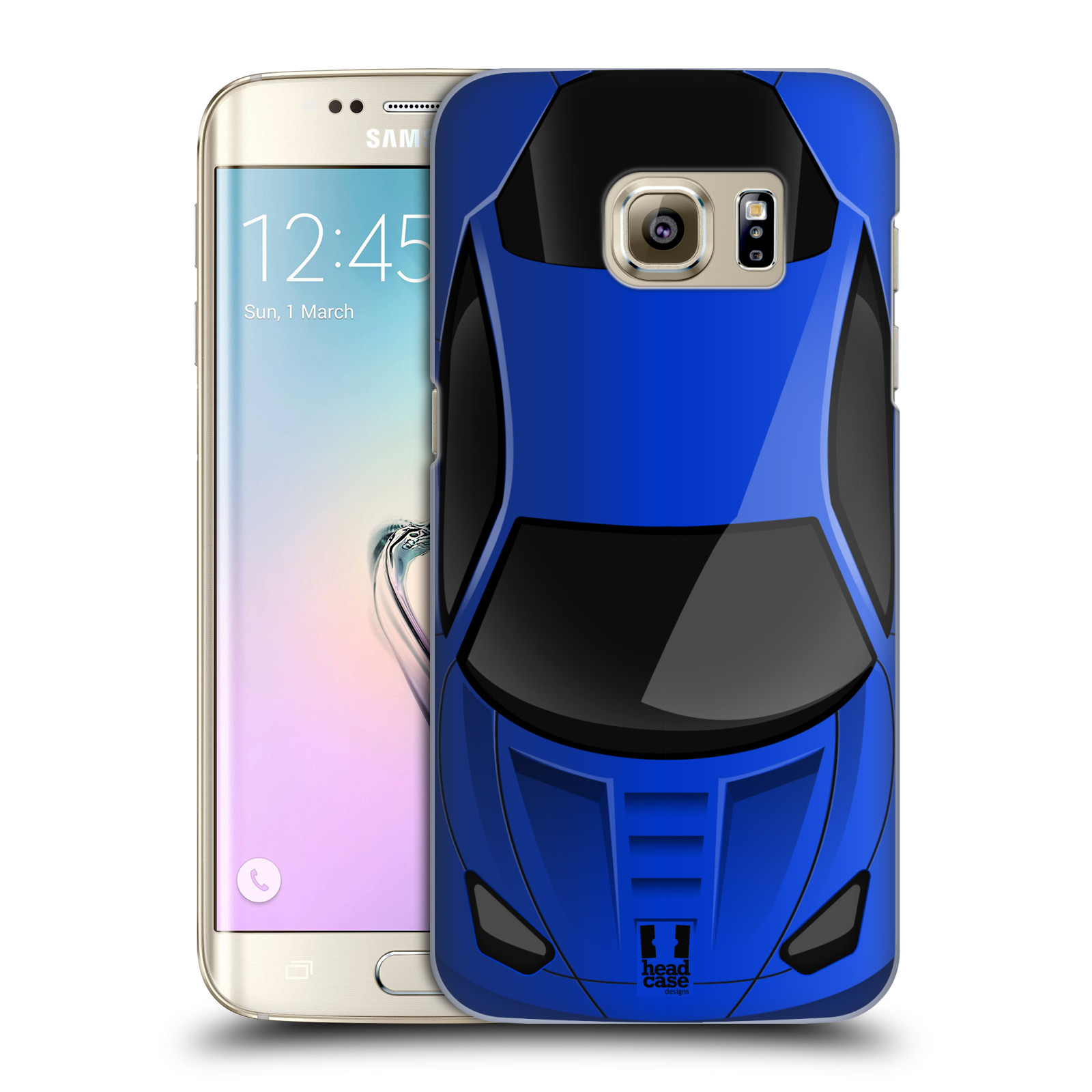 HEAD CASE plastový obal na mobil SAMSUNG GALAXY S7 EDGE vzor Auto horní pohled modrá