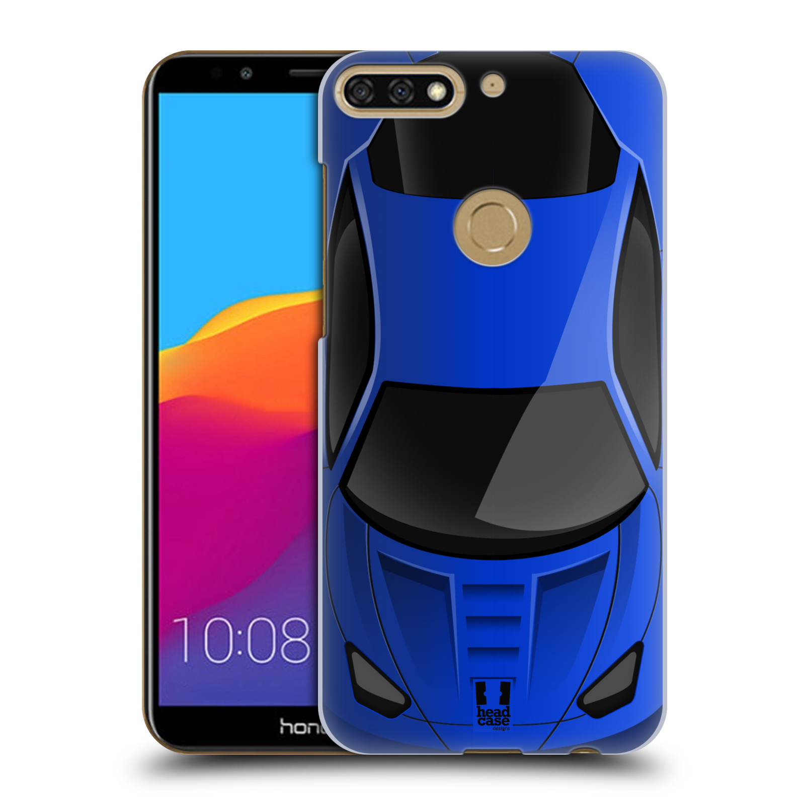 HEAD CASE plastový obal na mobil Honor 7c vzor Auto horní pohled modrá