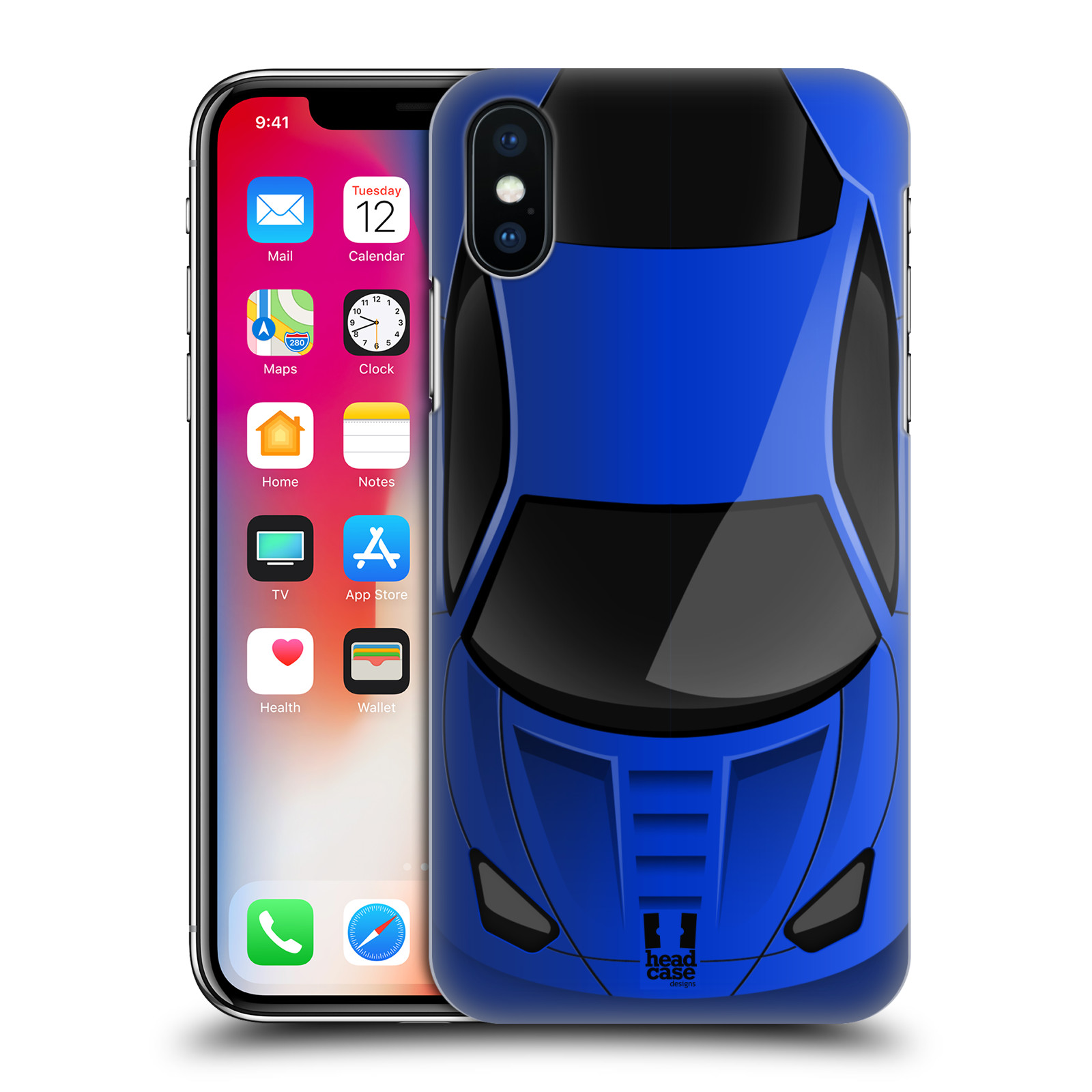 HEAD CASE plastový obal na mobil Apple Iphone X / XS vzor Auto horní pohled modrá
