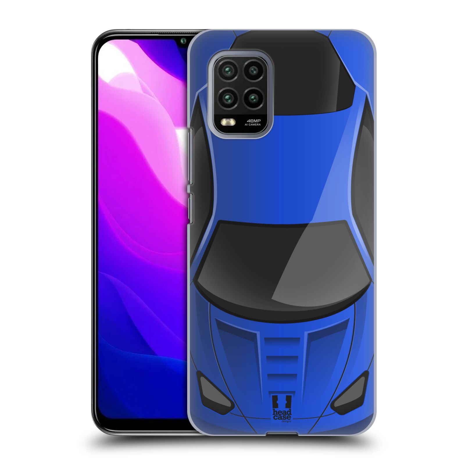 Zadní kryt, obal na mobil Xiaomi Mi 10 LITE vzor Auto horní pohled modrá
