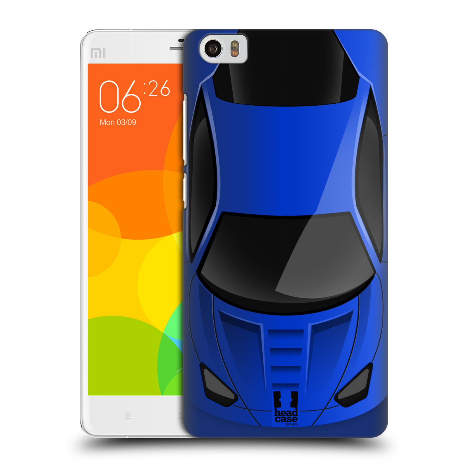 HEAD CASE pevný plastový obal na mobil XIAOMI Mi Note vzor Auto horní pohled modrá