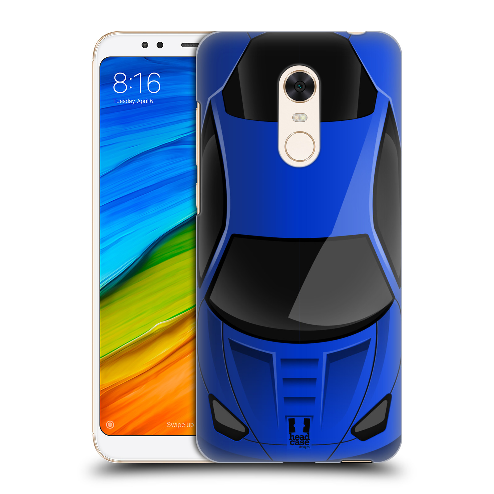 HEAD CASE plastový obal na mobil Xiaomi Redmi 5 PLUS vzor Auto horní pohled modrá