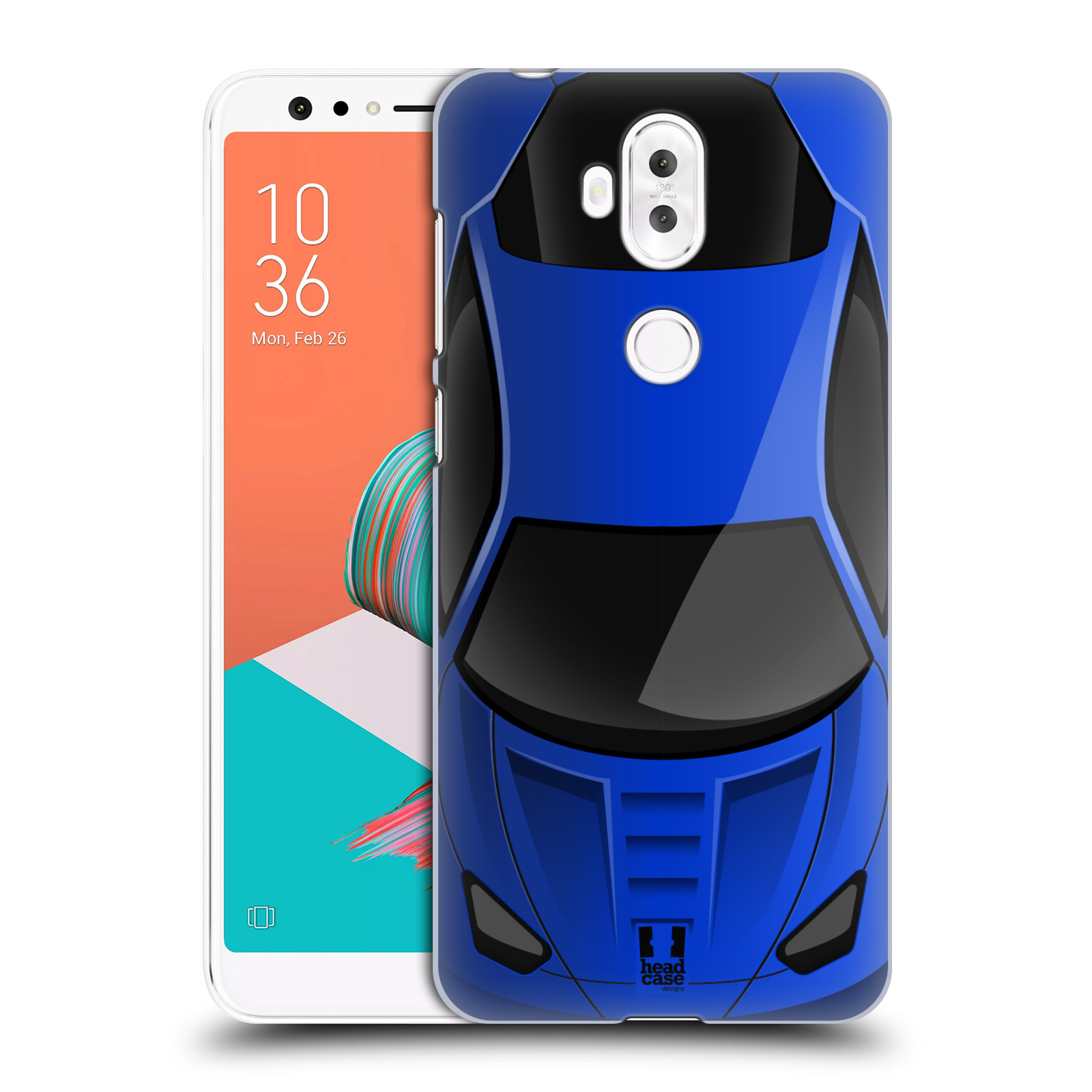 HEAD CASE plastový obal na mobil Asus Zenfone 5 LITE ZC600KL vzor Auto horní pohled modrá